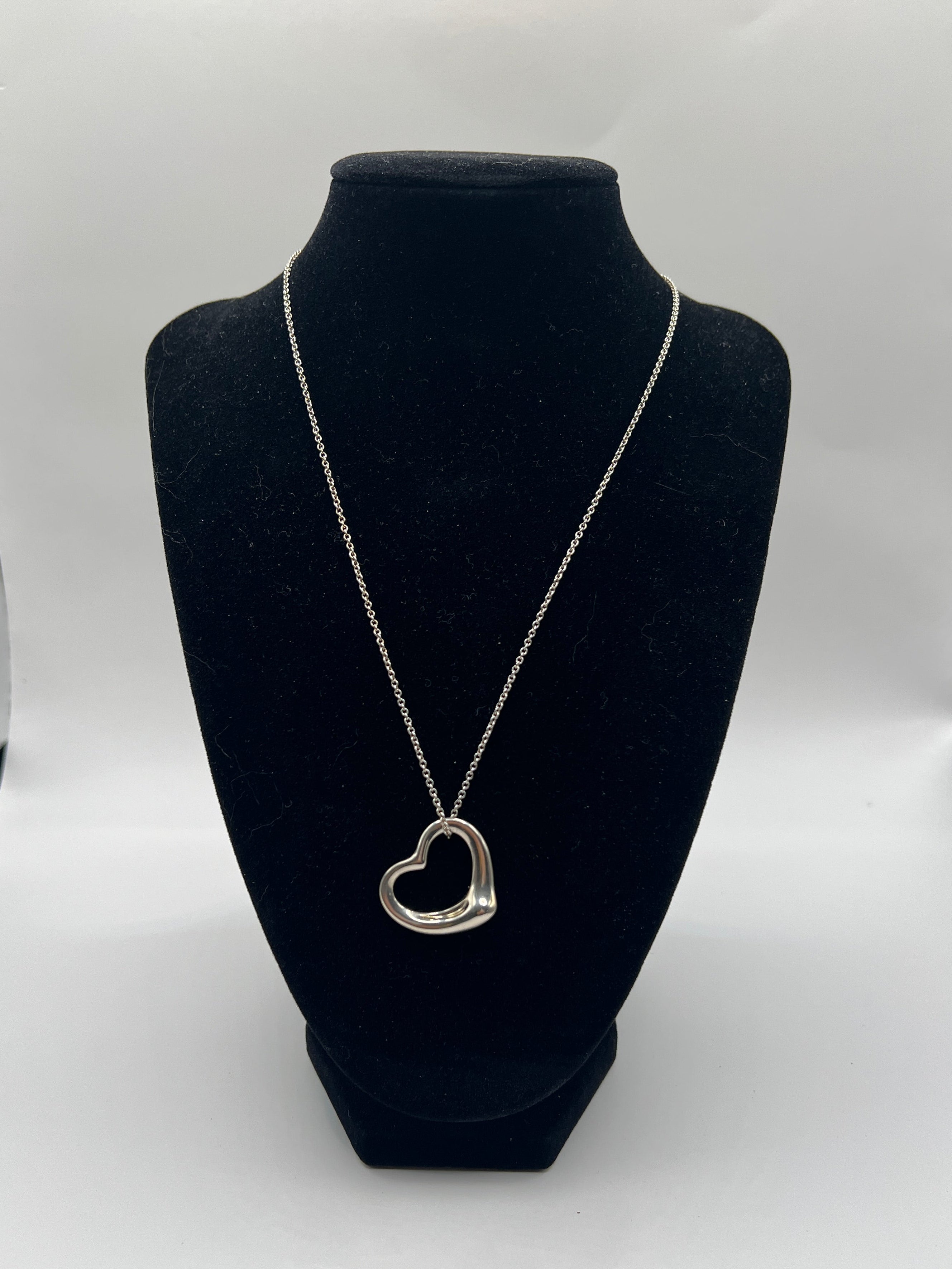 Tiffany & Co. Elsa Peretti Open Heart Necklace in Sterling Silver (18”)