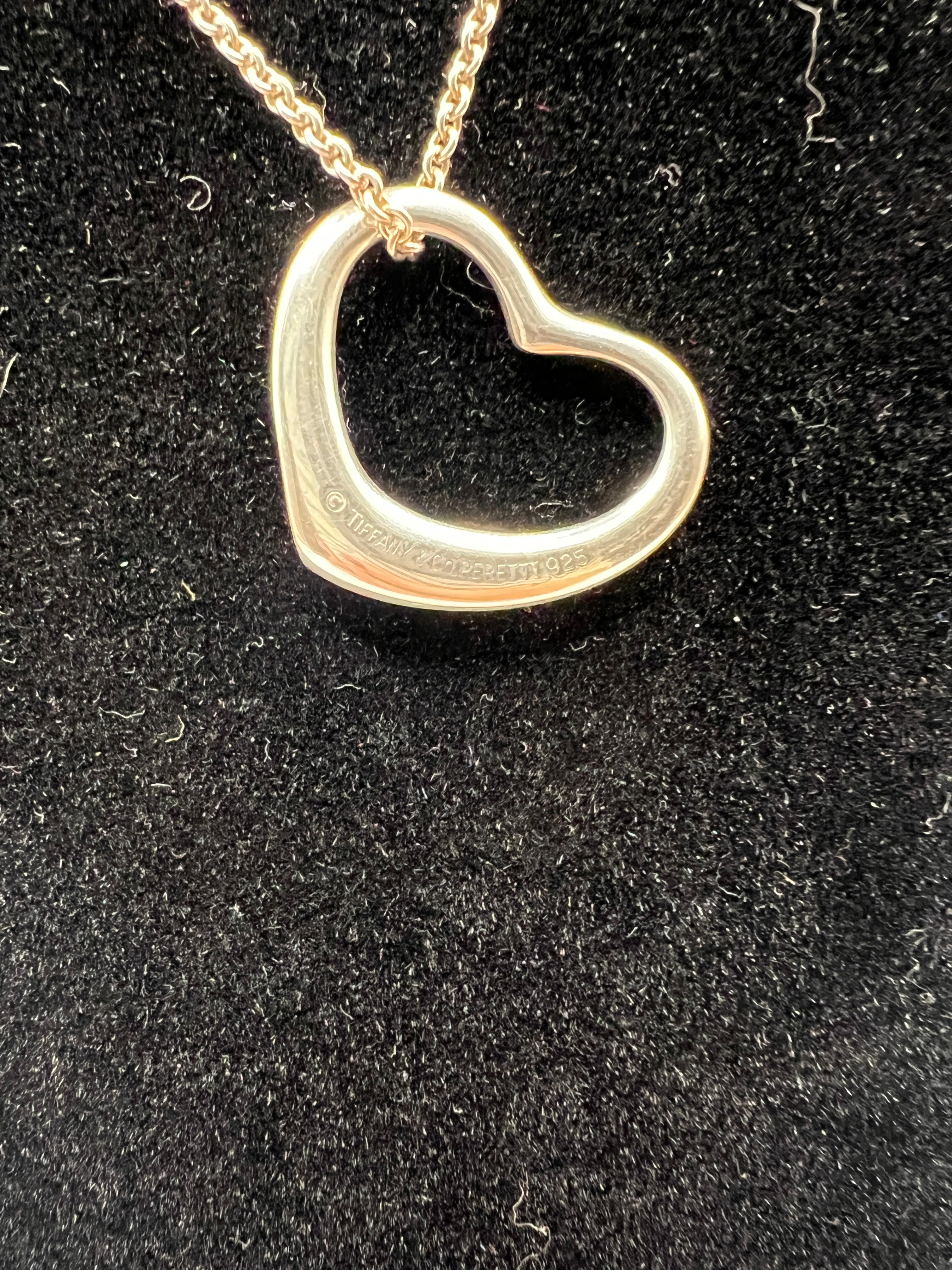 Tiffany & Co. Elsa Peretti Open Heart Necklace in Sterling Silver (16”)