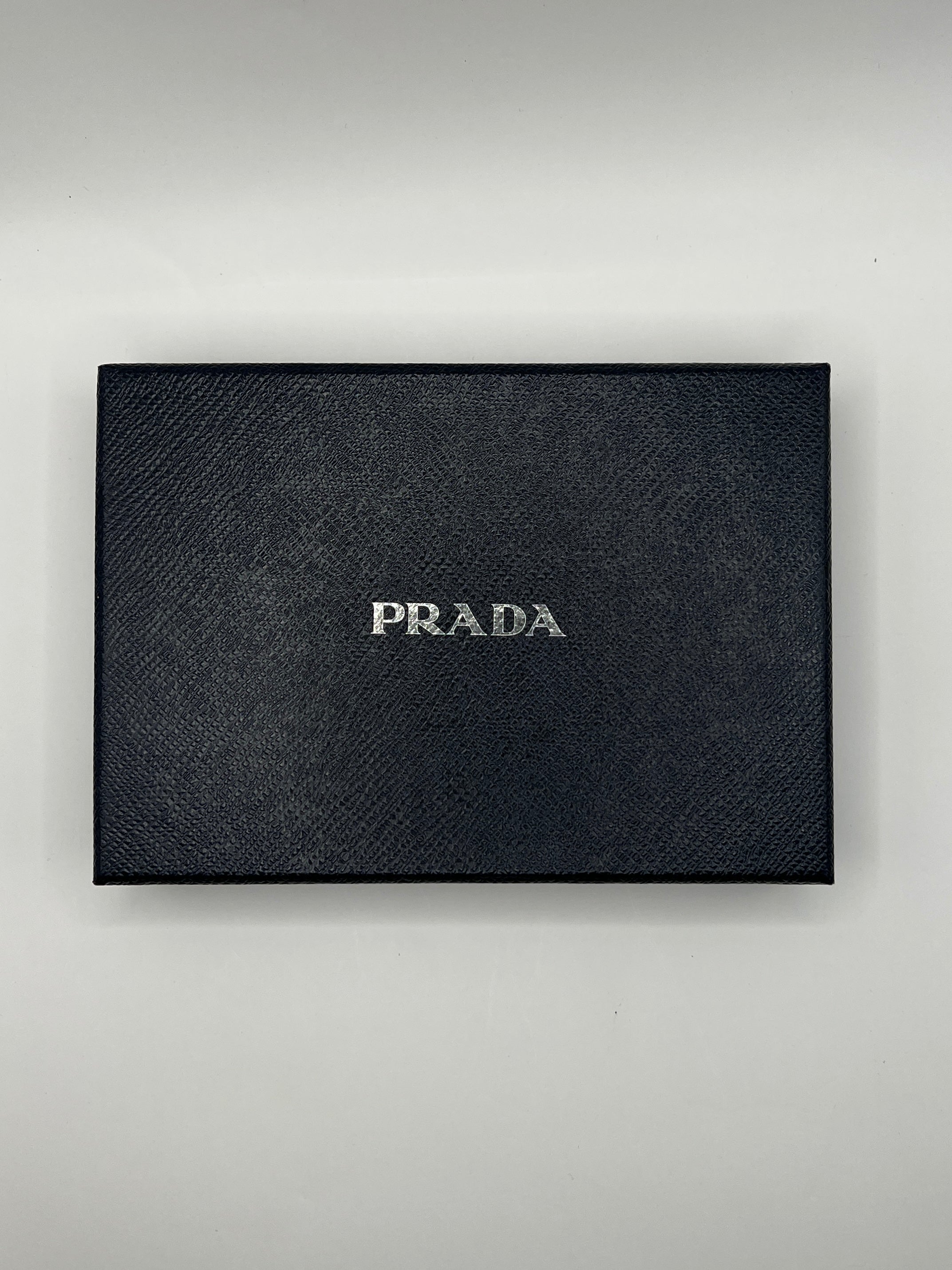 Prada Saffiano Leather Blue Zip-Around Wallet Blue with Box