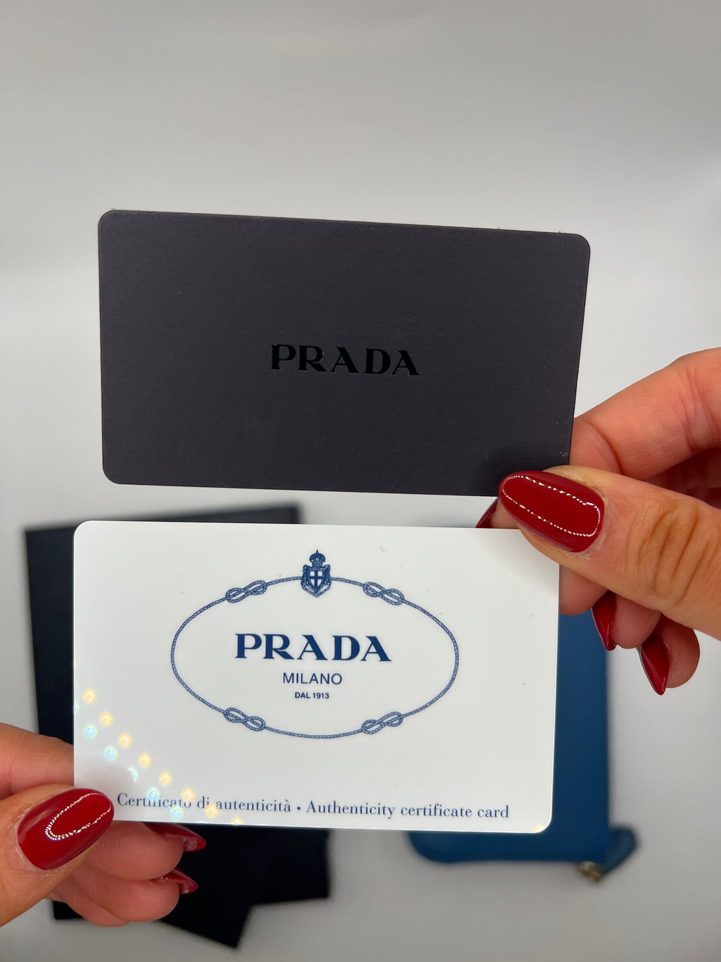 Prada Saffiano Leather Blue Zip-Around Wallet Blue with Box