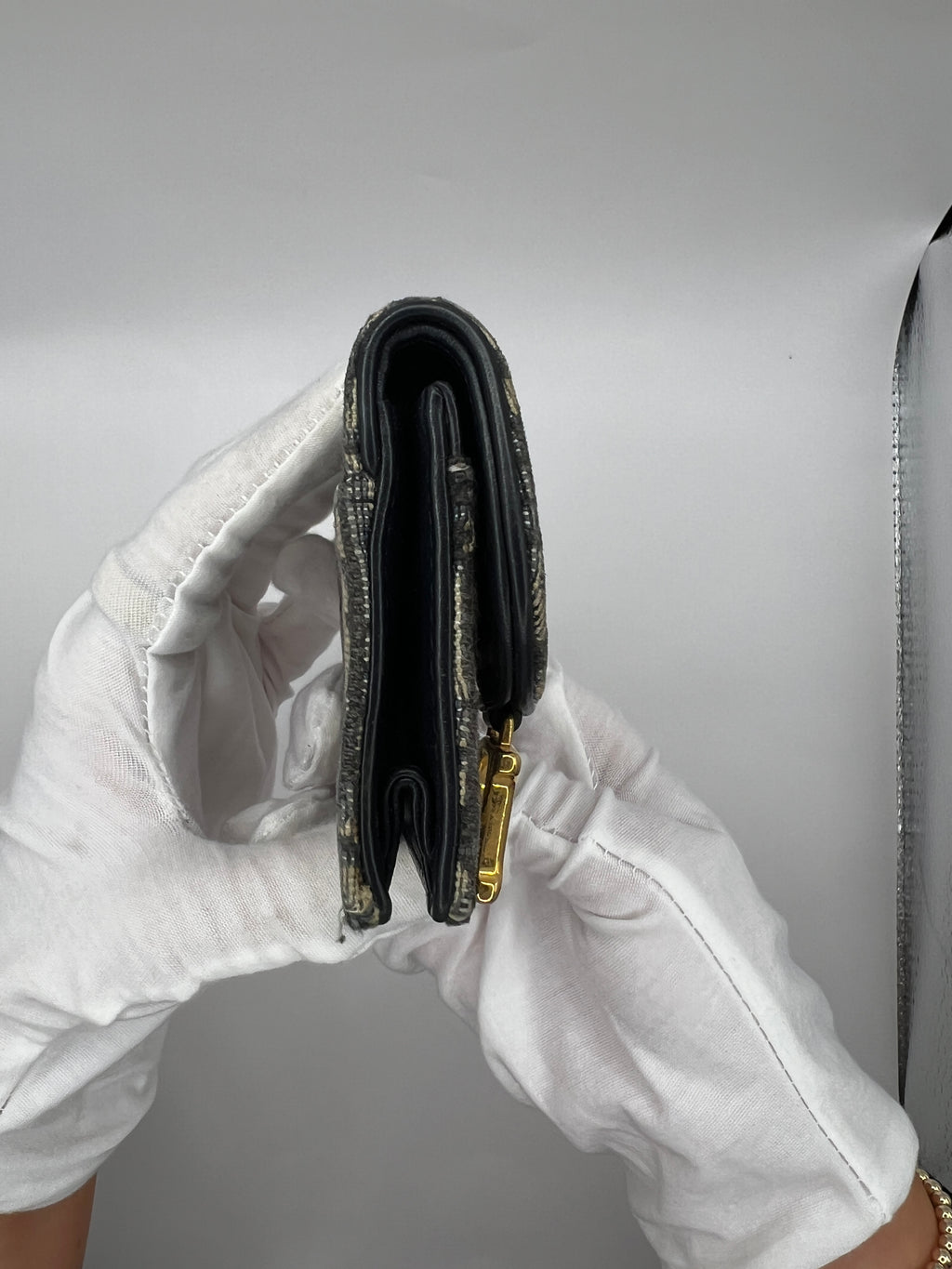 Christian Dior Oblique Saddle Wallet in Navy