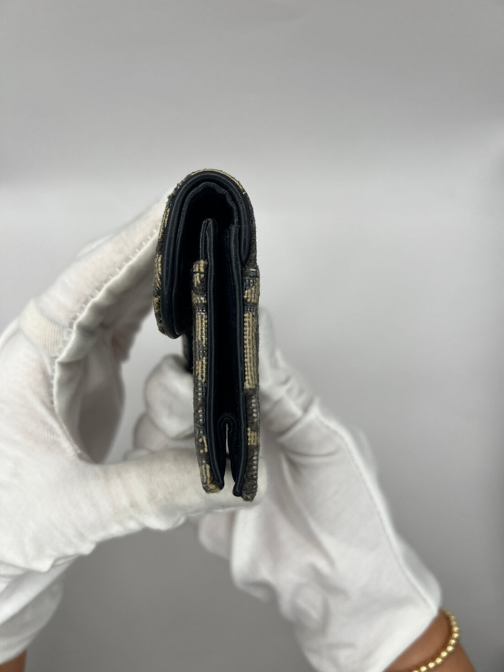 Christian Dior Oblique Saddle Wallet in Navy