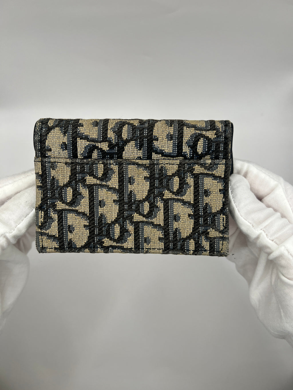 Christian Dior Oblique Saddle Wallet in Navy