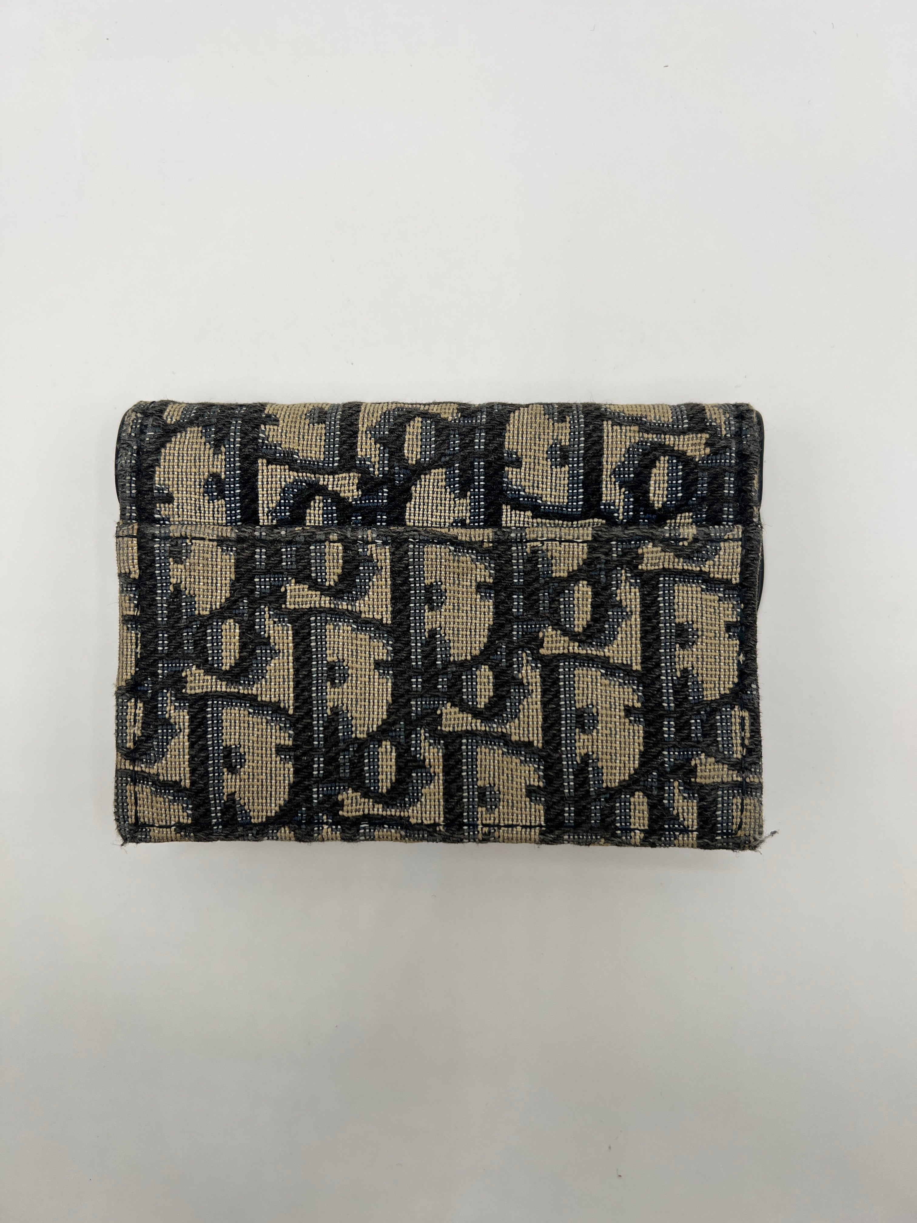 Christian Dior Oblique Saddle Wallet in Navy