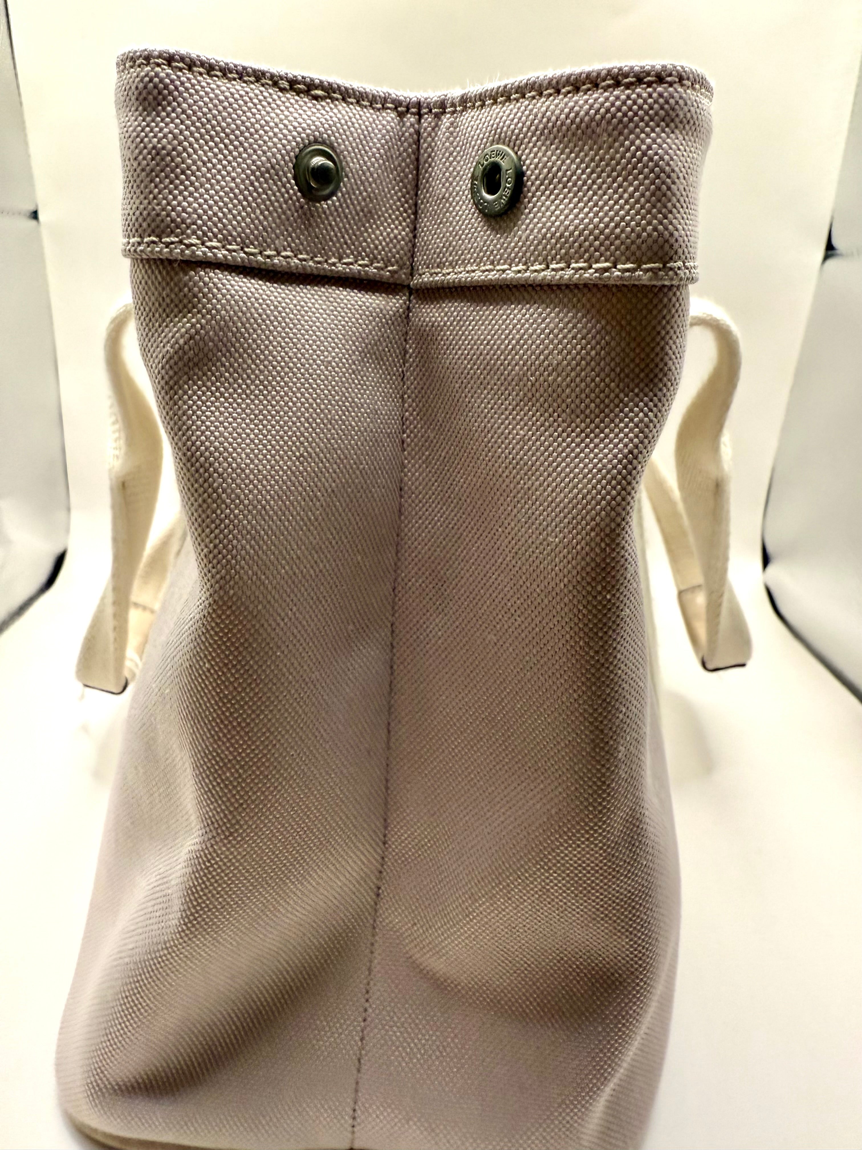 Loewe Light Grey Canvas Tote Bag