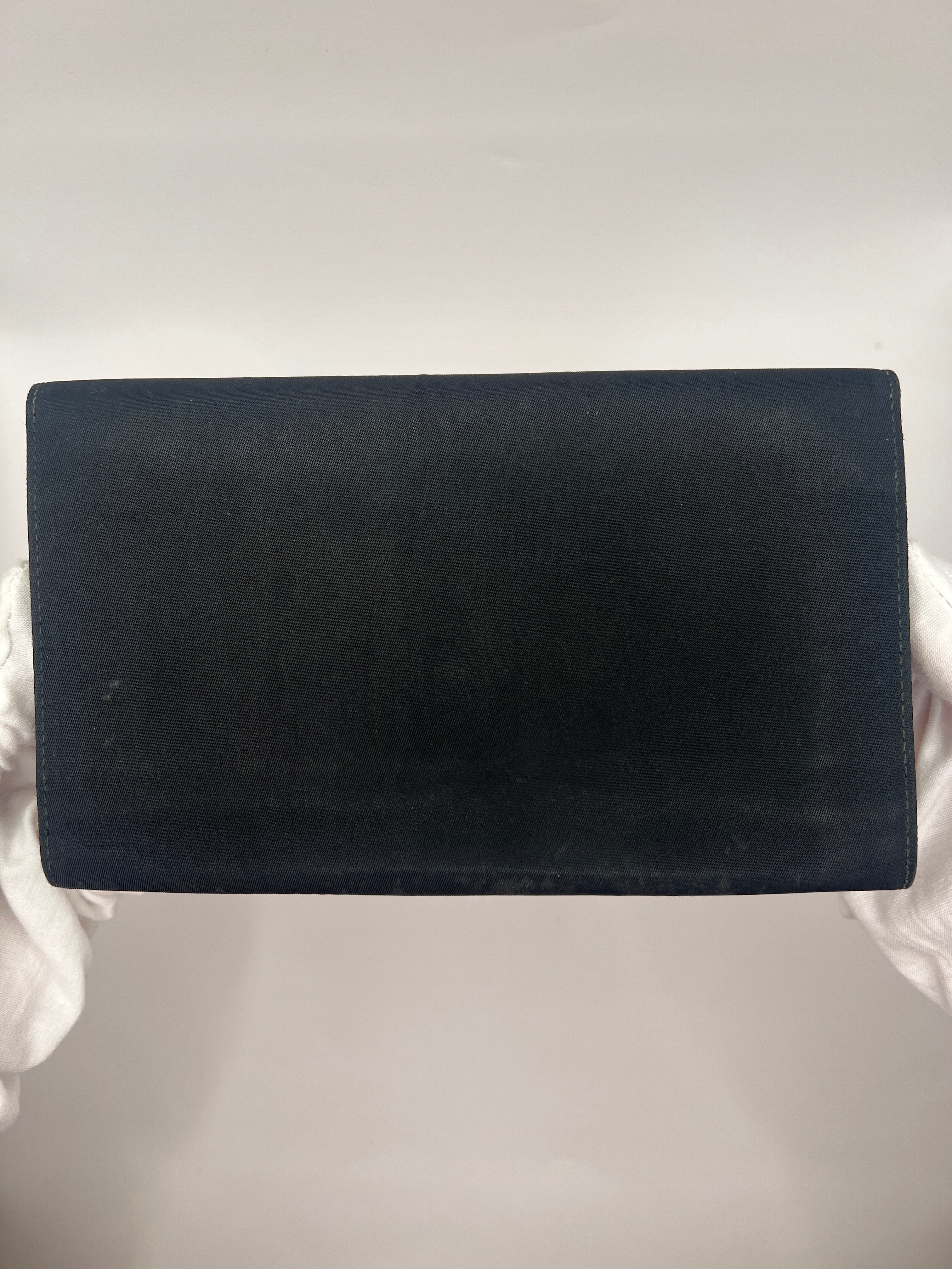 Prada Black Nylon Continental Wallet