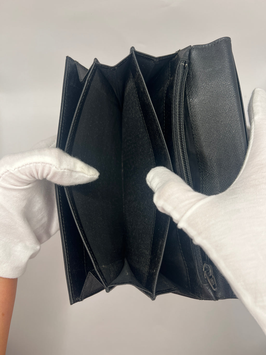 Prada Black Nylon Continental Wallet