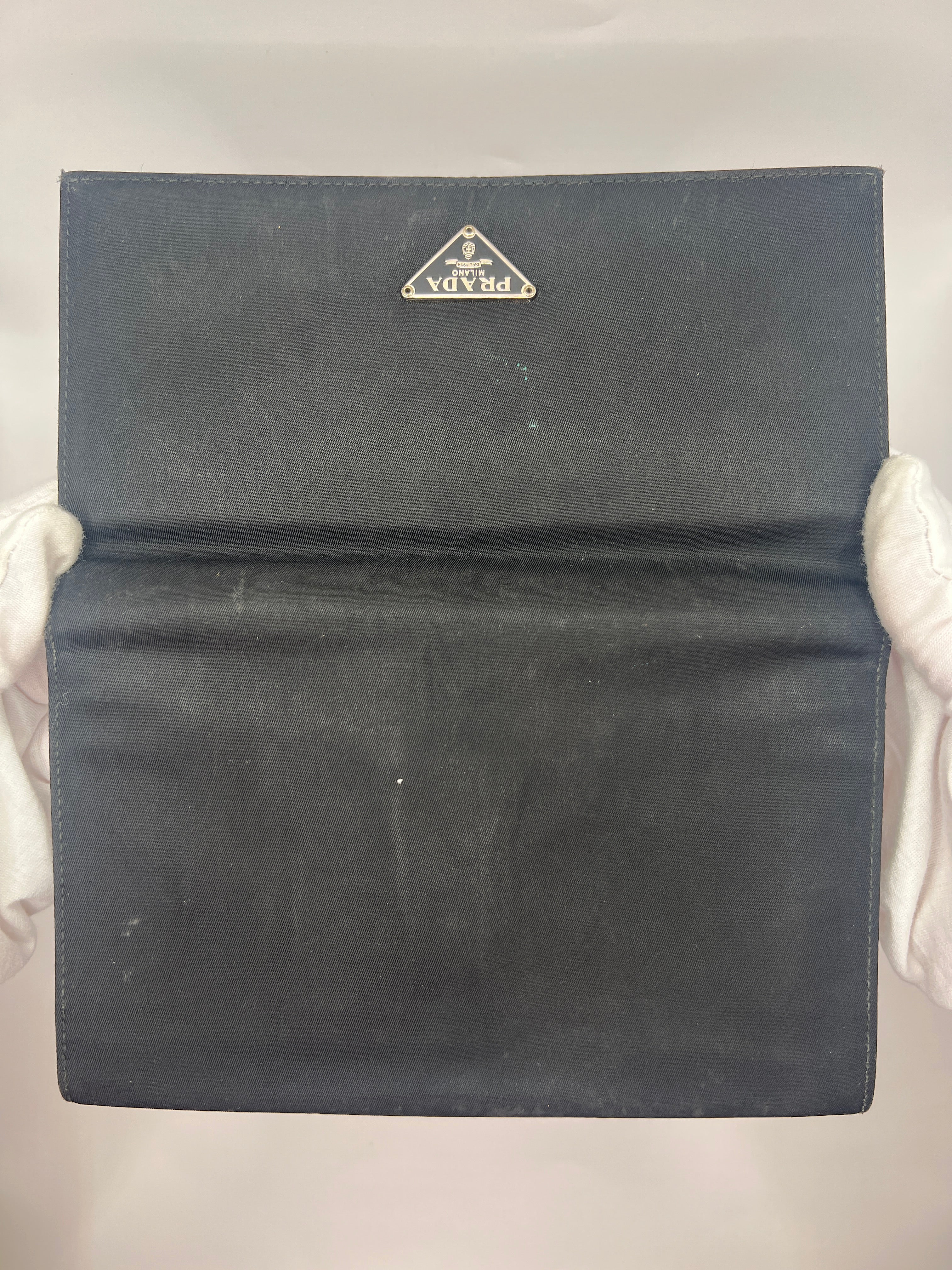 Prada Black Nylon Continental Wallet