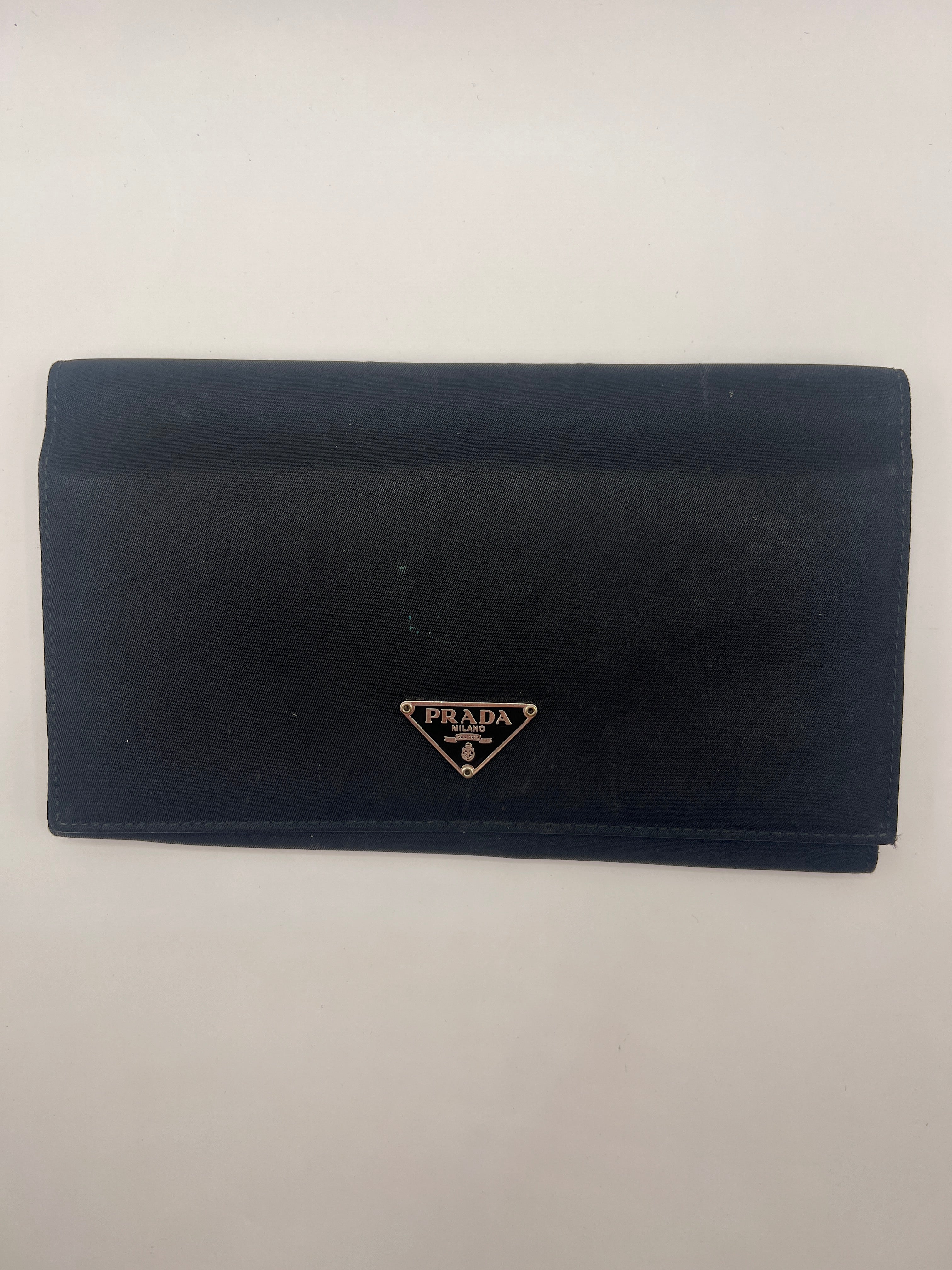 Prada Black Nylon Continental Wallet