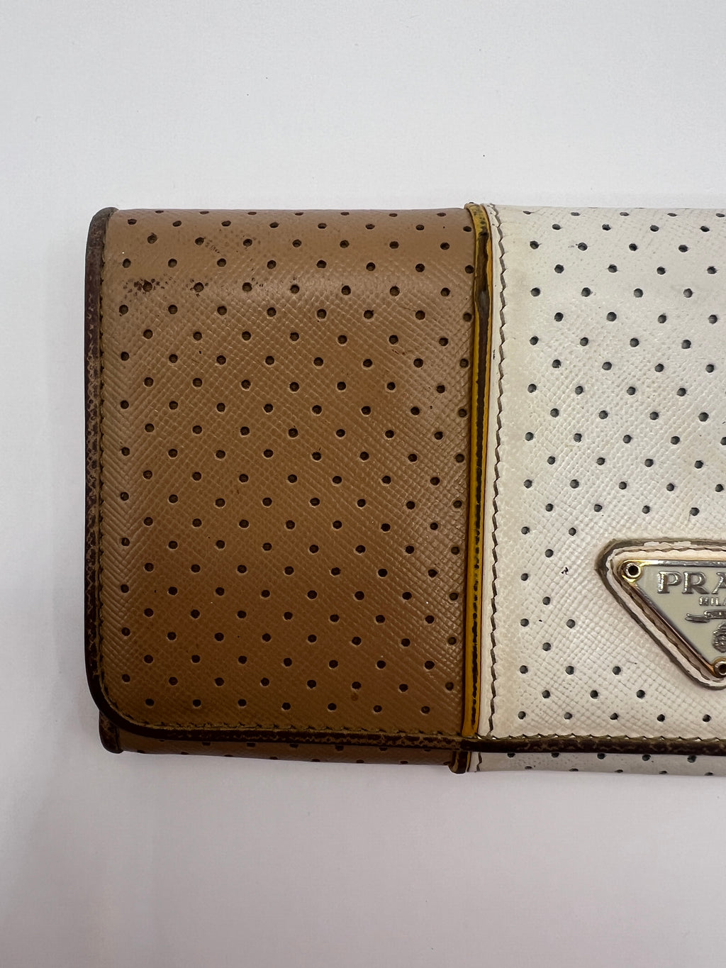Prada Perforated Saffiano Leather Continental Wallet