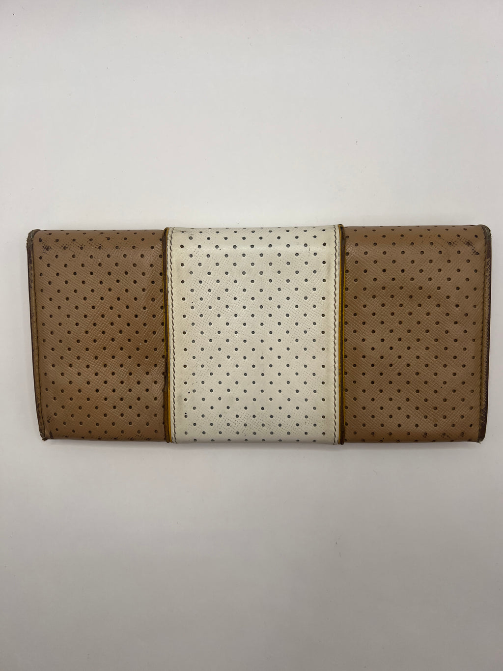 Prada Perforated Saffiano Leather Continental Wallet