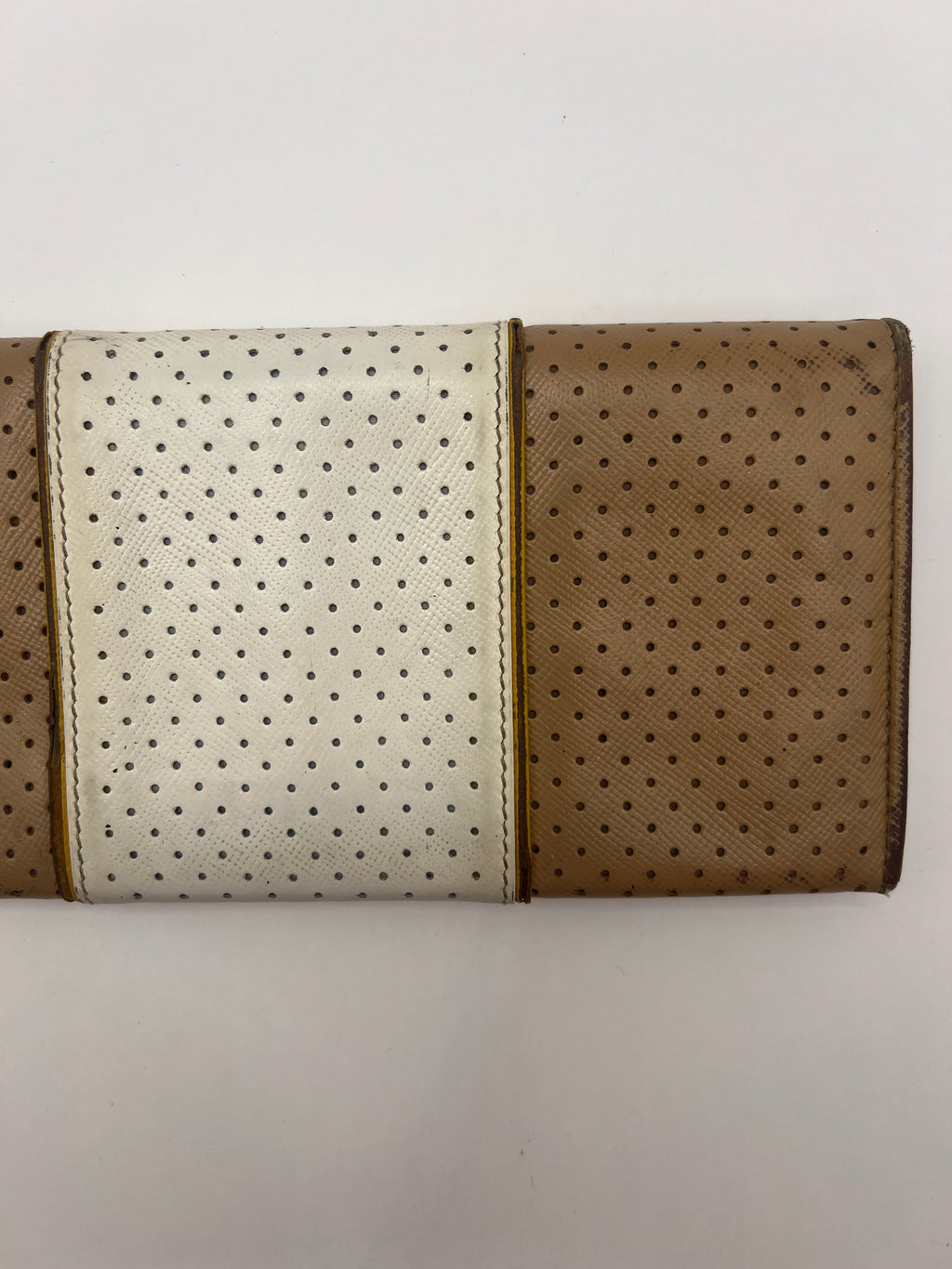 Prada Perforated Saffiano Leather Continental Wallet