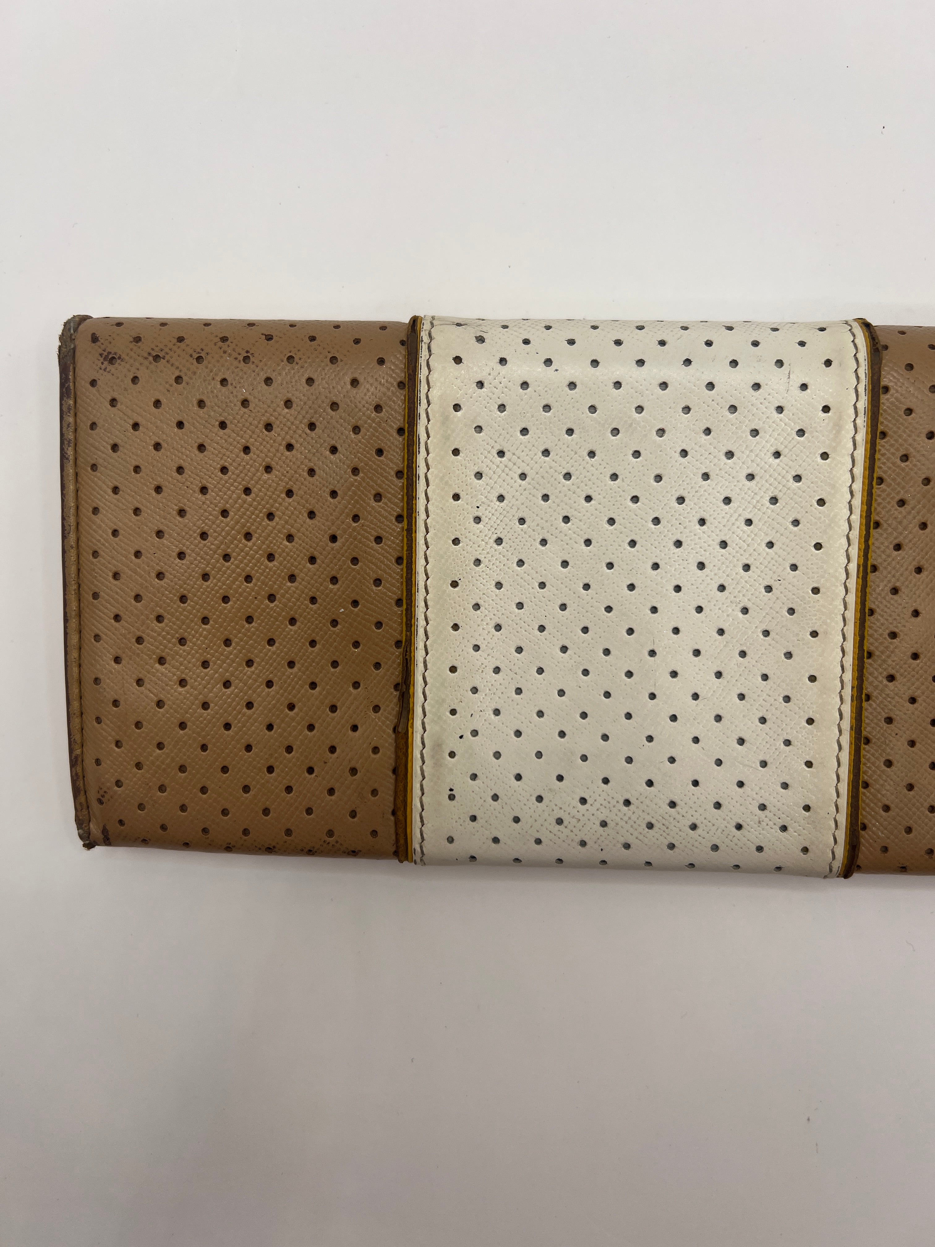 Prada Perforated Saffiano Leather Continental Wallet
