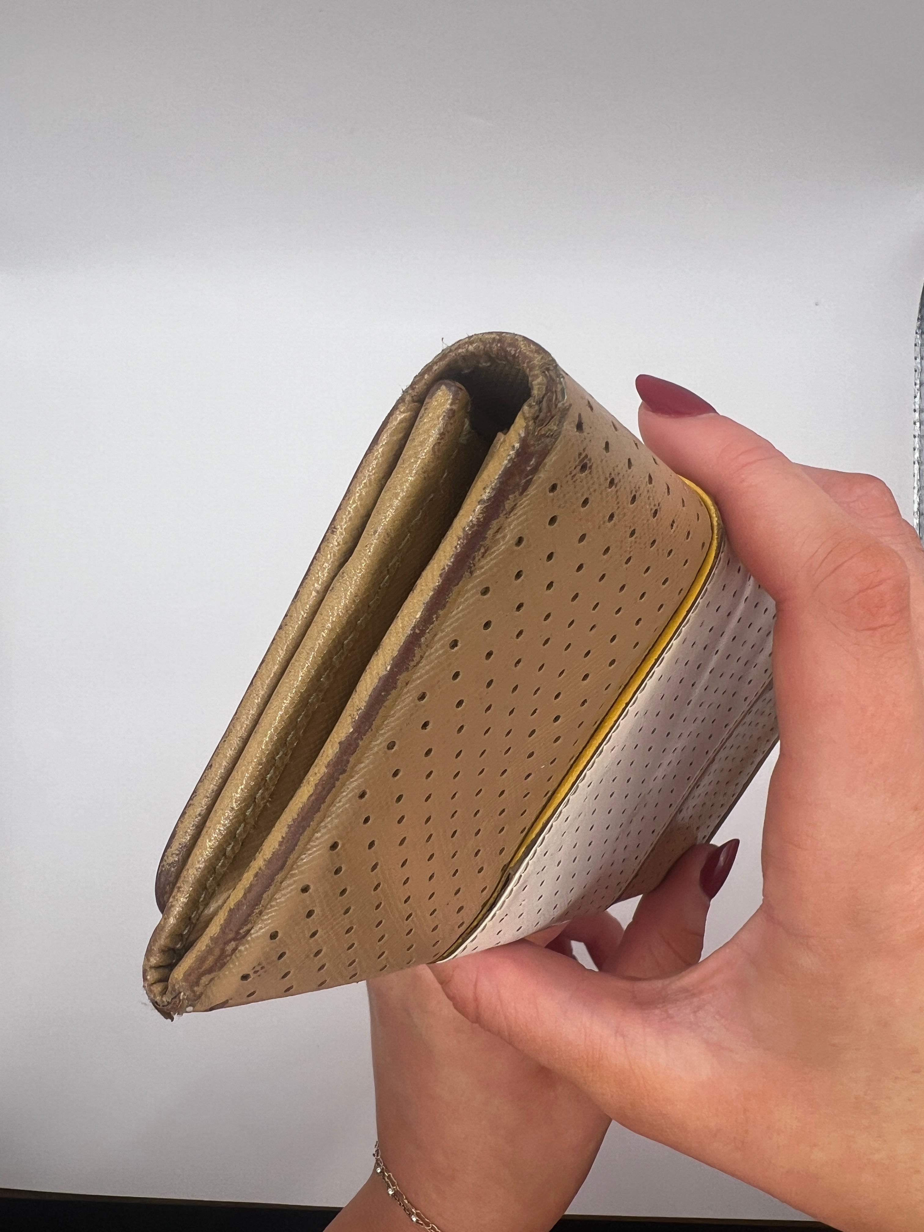 Prada Perforated Saffiano Leather Continental Wallet