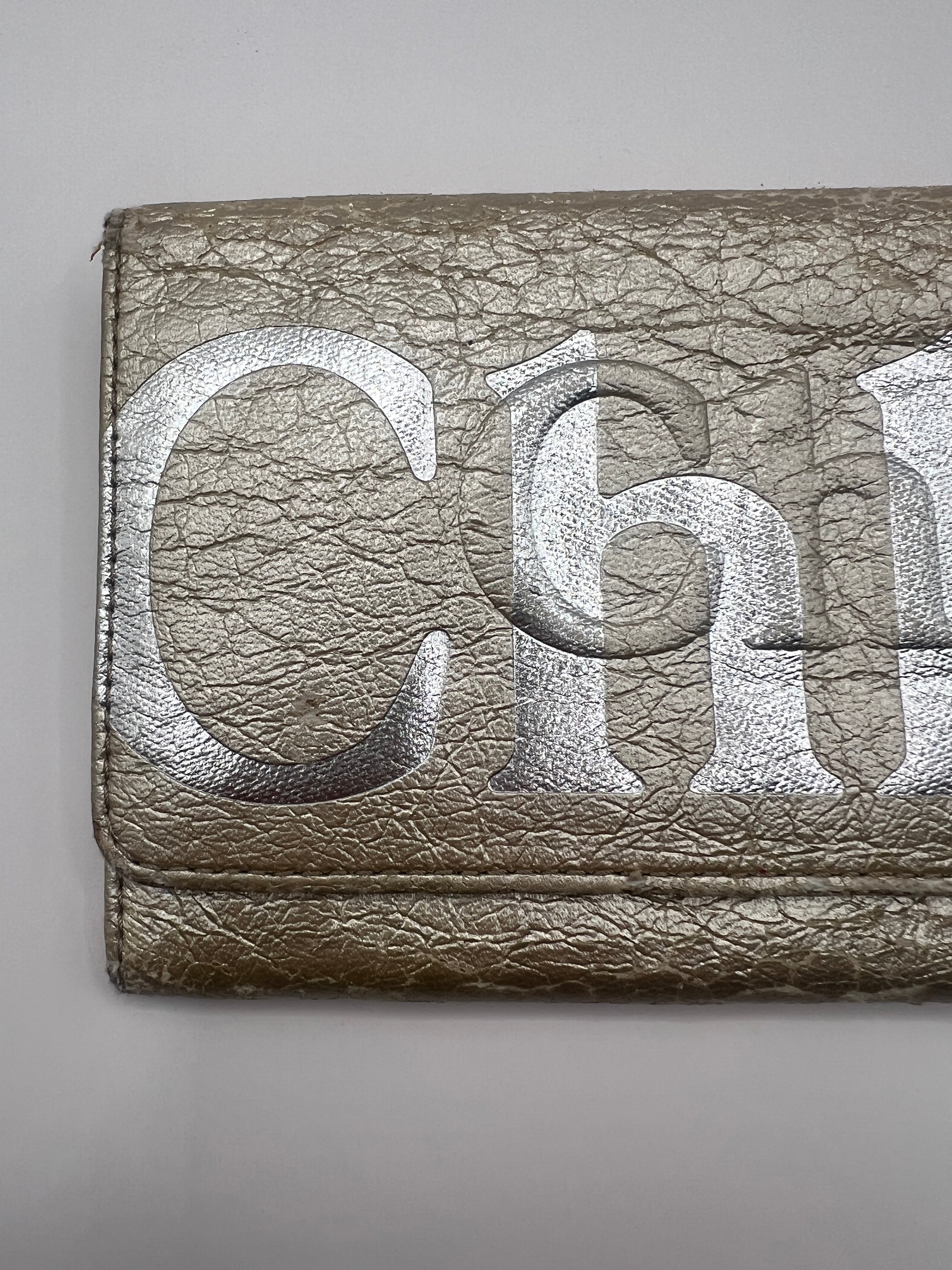 Chloé Metallic Gold Logo Continental Wallet