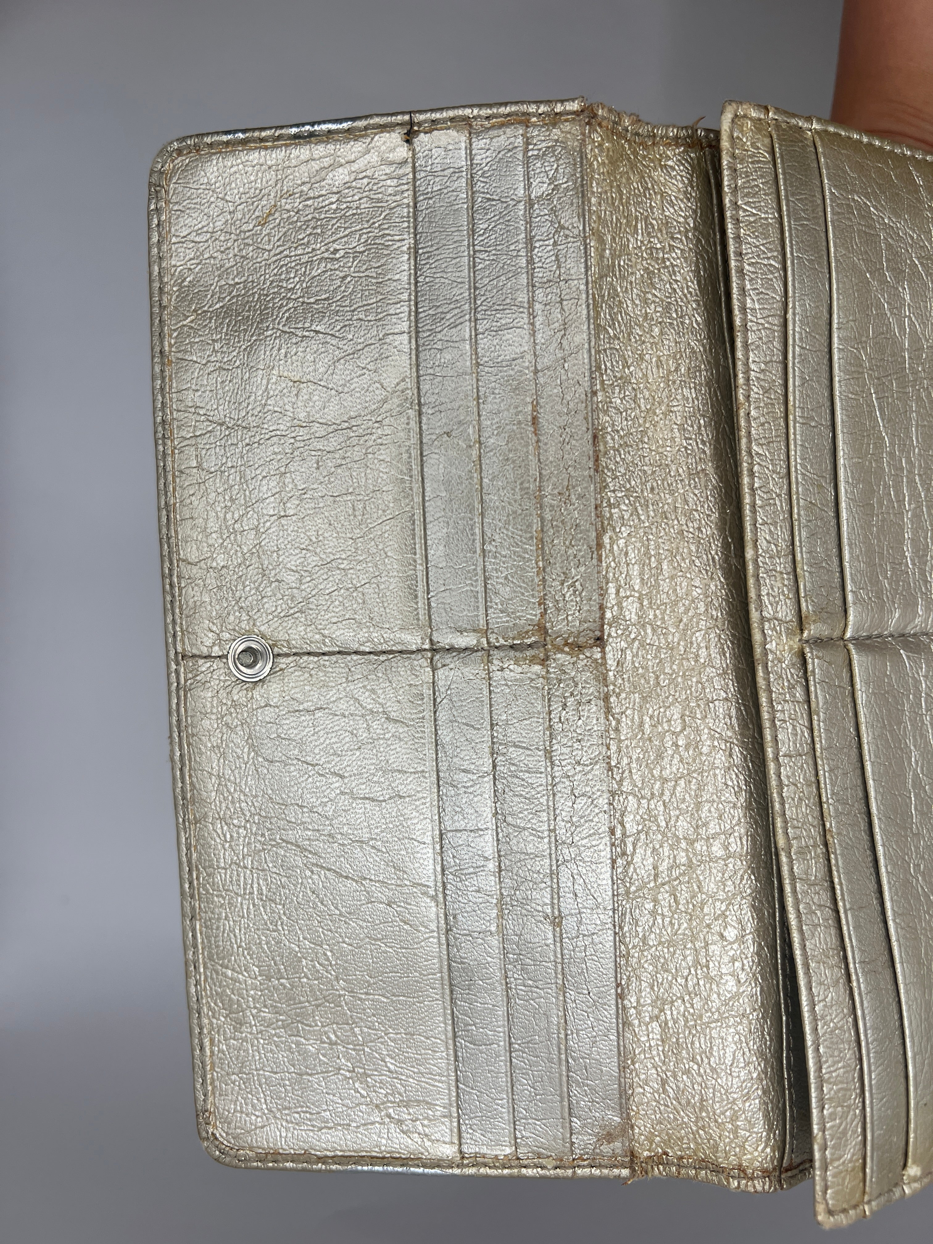 Chloé Metallic Gold Logo Continental Wallet