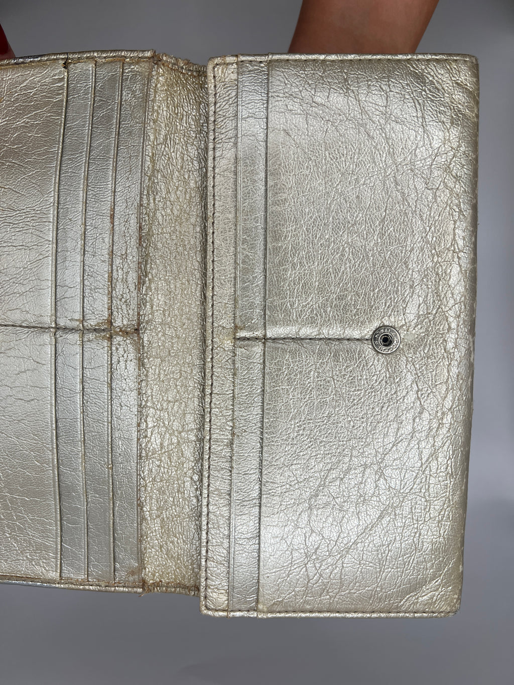 Chloé Metallic Gold Logo Continental Wallet