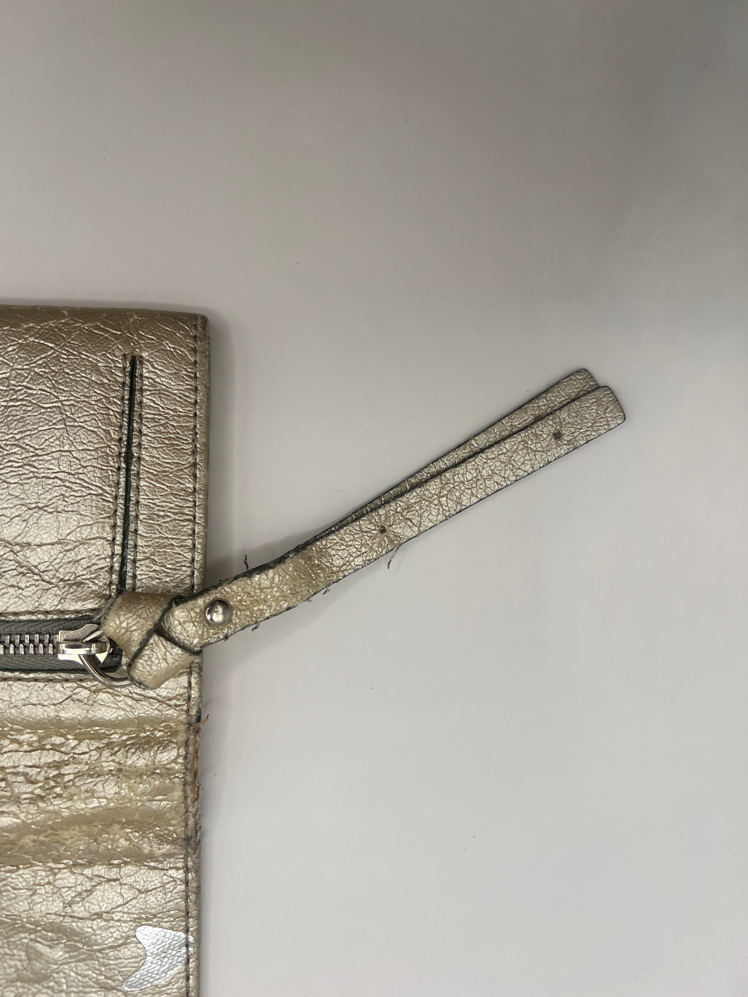 Chloé Metallic Gold Logo Continental Wallet