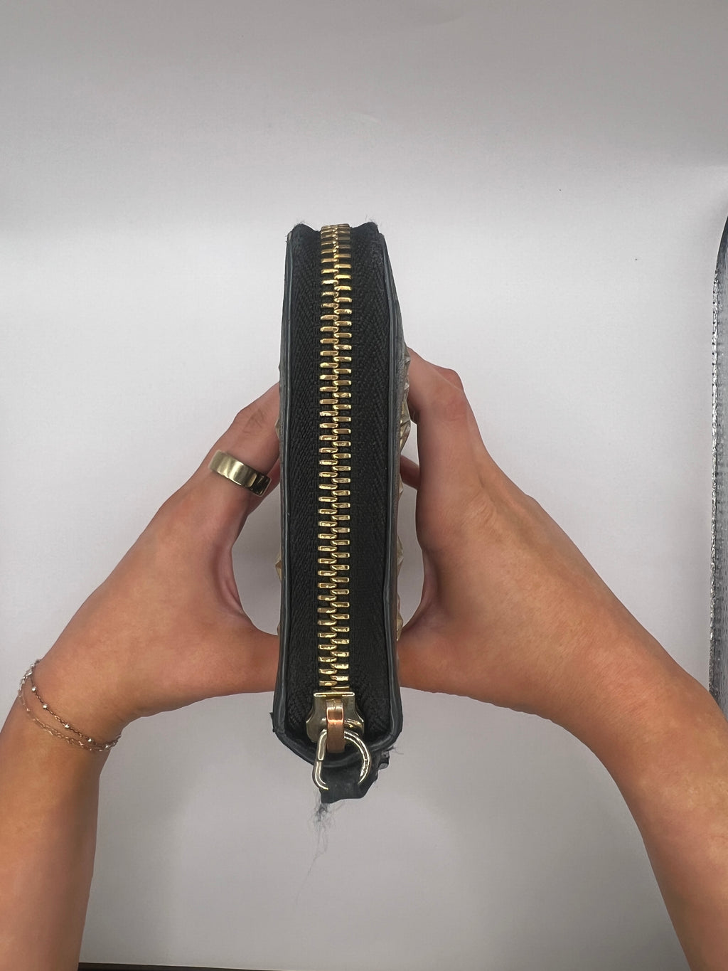 Jimmy Choo Black Star Studded Zip-Around Wallet