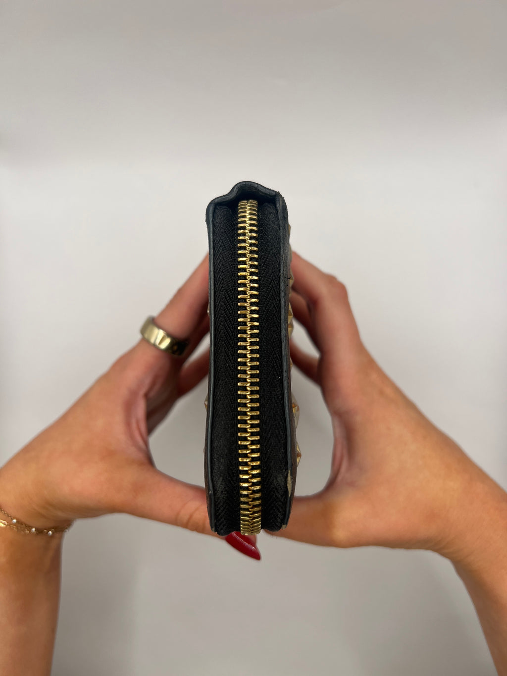 Jimmy Choo Black Star Studded Zip-Around Wallet