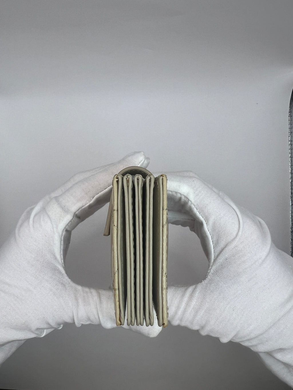 Lady Dior “Jasmine” Card Holder – Sand-Colored Patent Cannage Calfskin