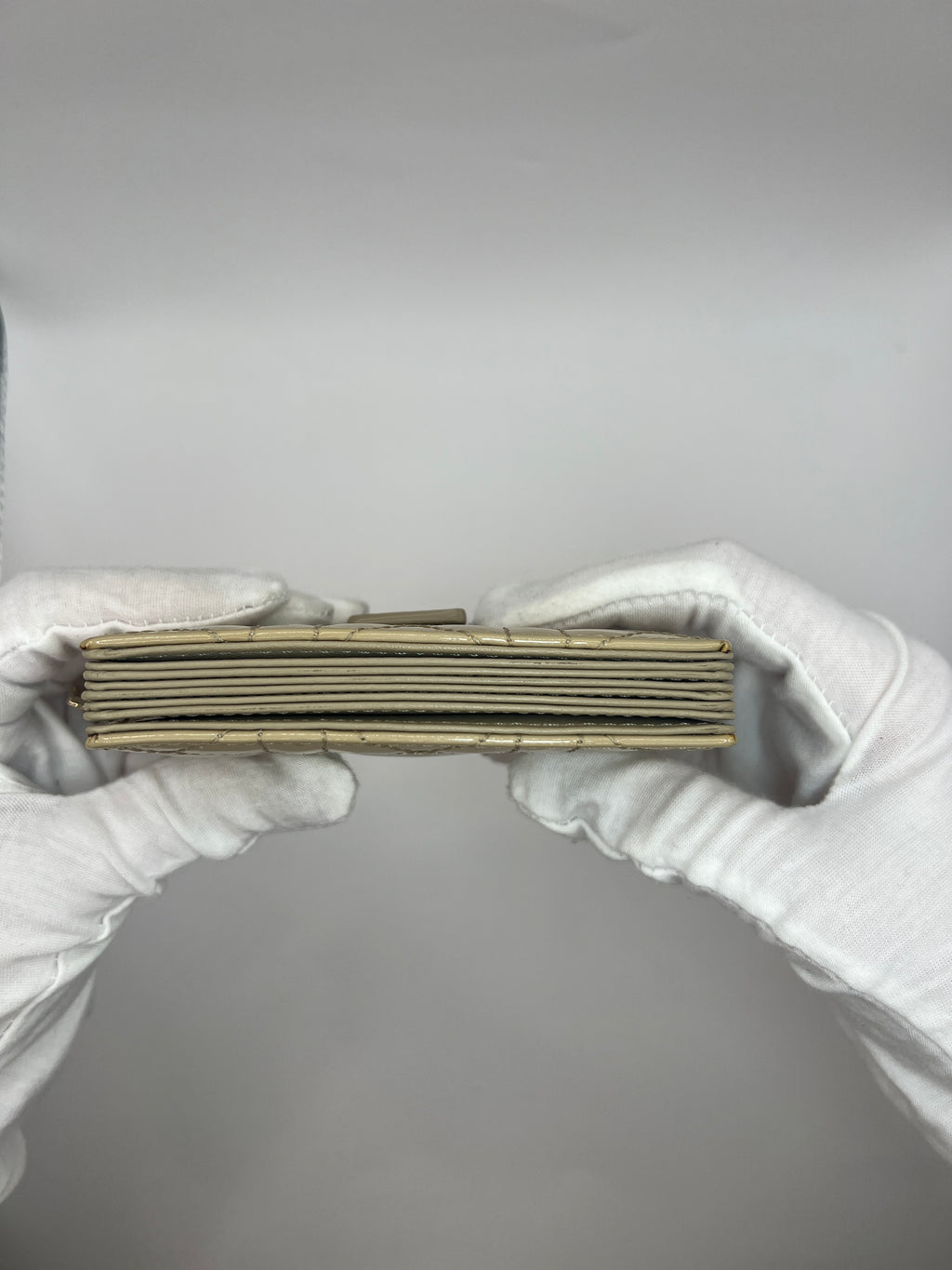 Lady Dior “Jasmine” Card Holder – Sand-Colored Patent Cannage Calfskin