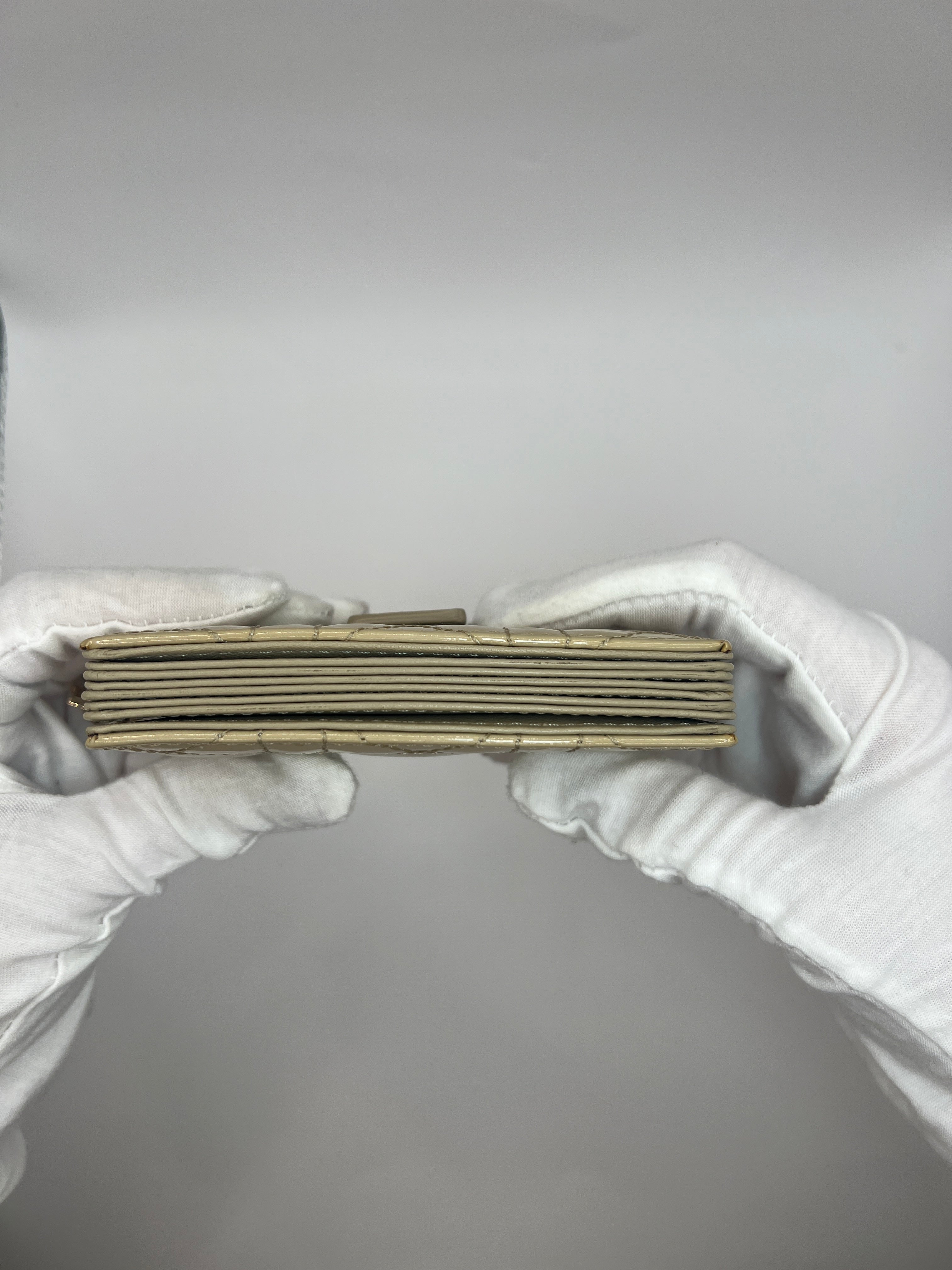 Lady Dior “Jasmine” Card Holder – Sand-Colored Patent Cannage Calfskin