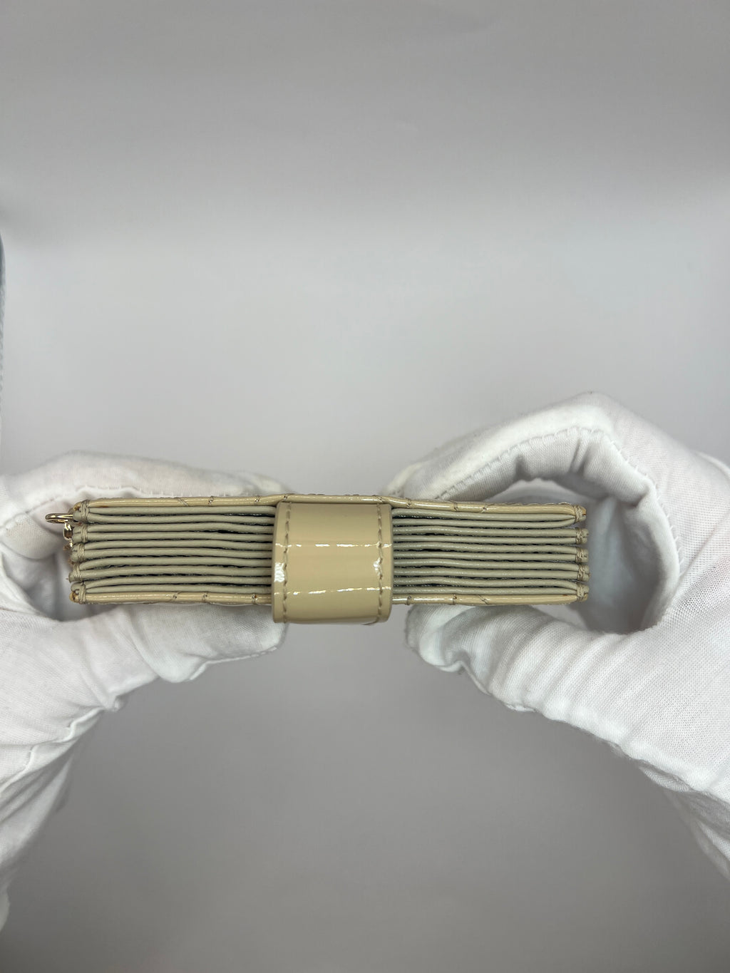 Lady Dior “Jasmine” Card Holder – Sand-Colored Patent Cannage Calfskin