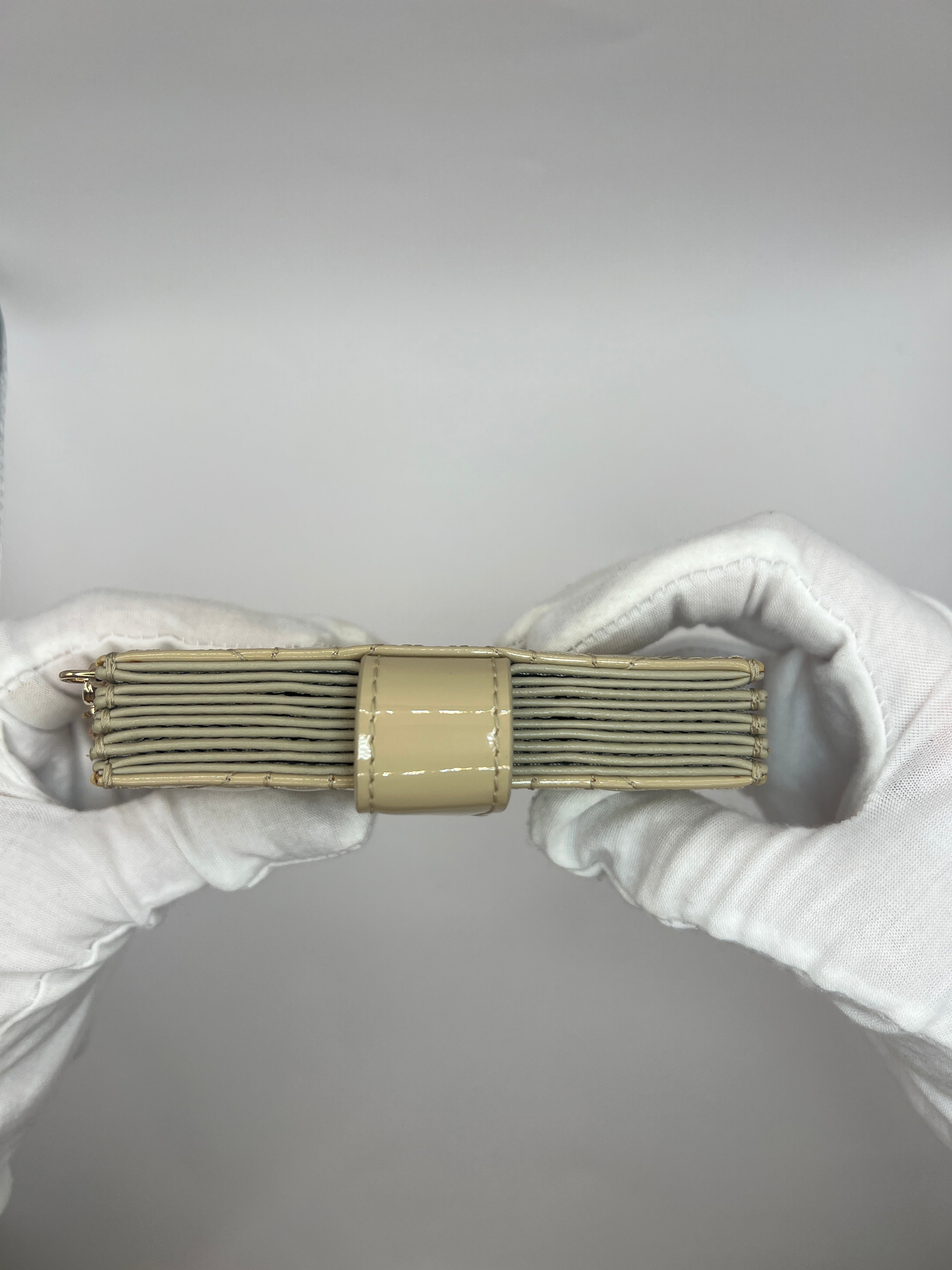 Lady Dior “Jasmine” Card Holder – Sand-Colored Patent Cannage Calfskin