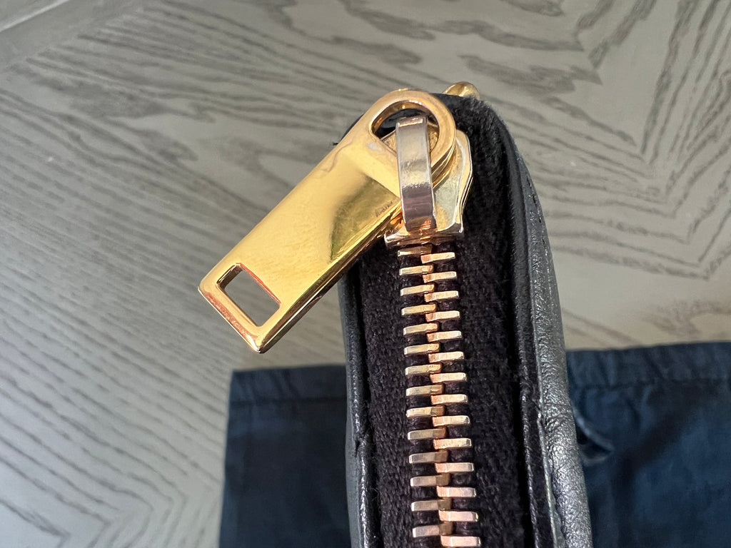 YSL Monogram Large Pouch in Smooth Leather Black