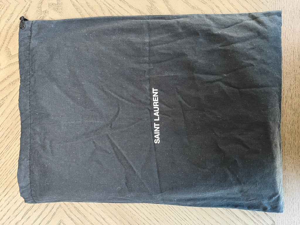 YSL Monogram Large Pouch in Smooth Leather Black