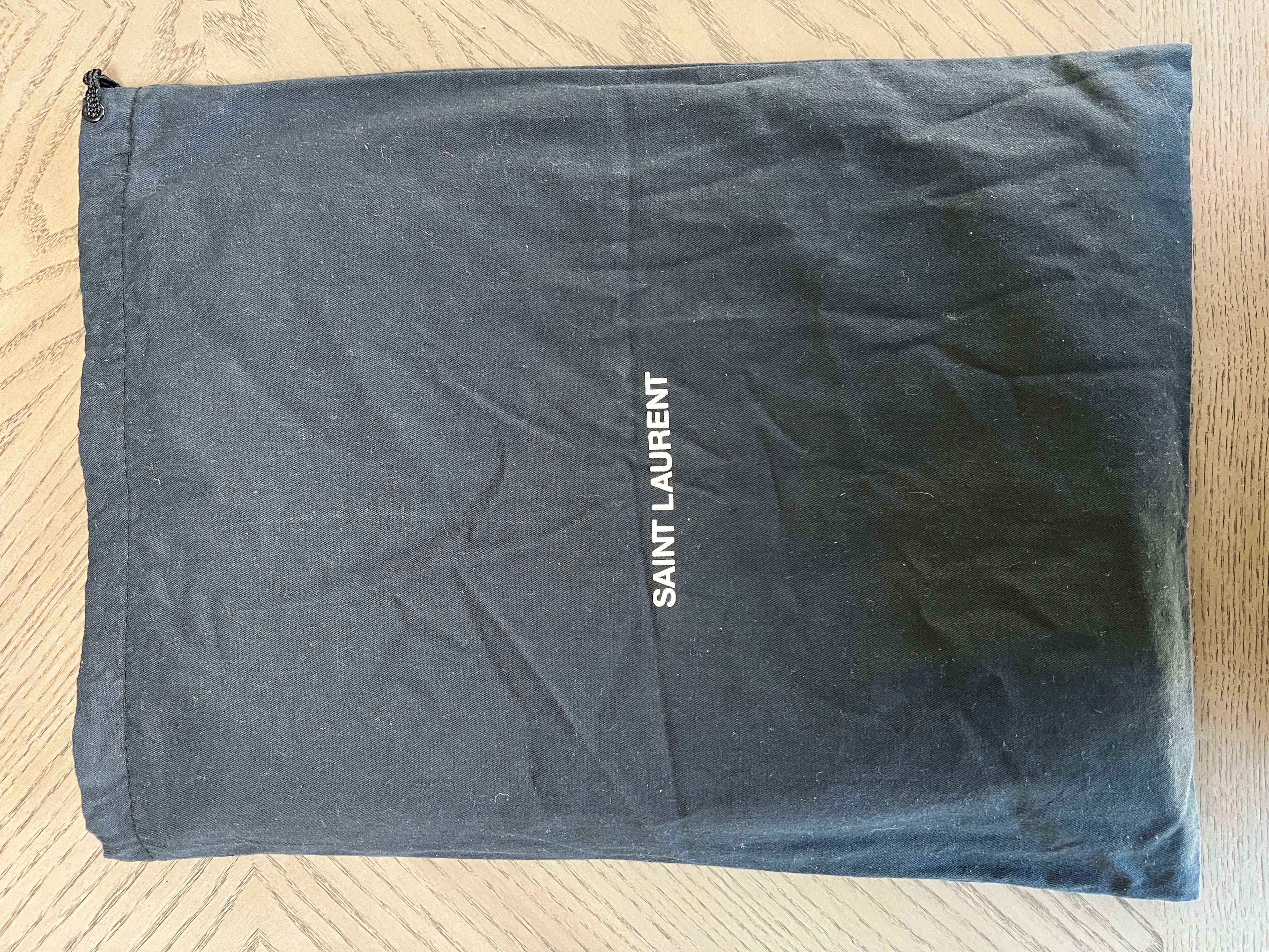 YSL Monogram Large Pouch in Smooth Leather Black