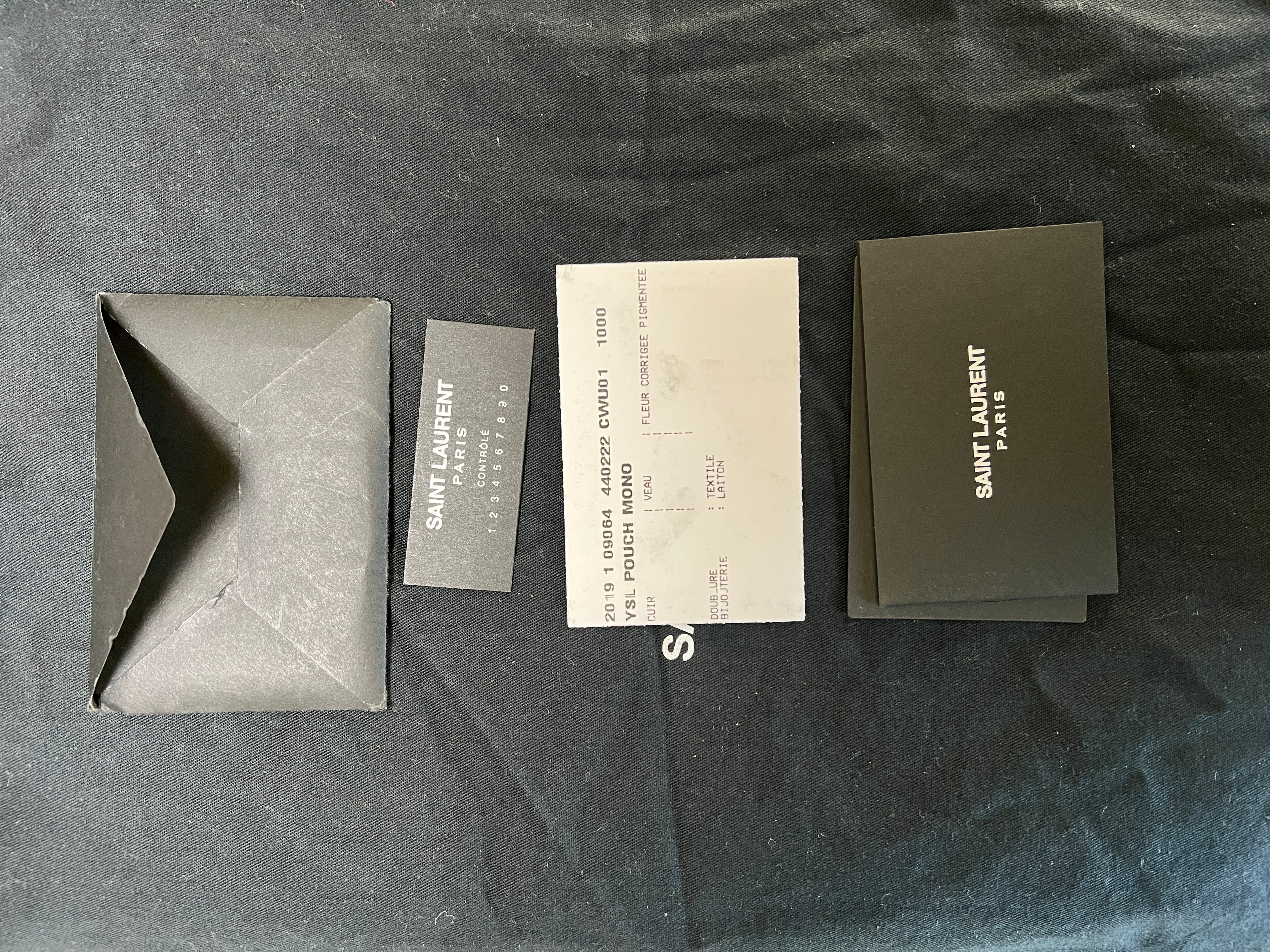 YSL Monogram Large Pouch in Smooth Leather Black