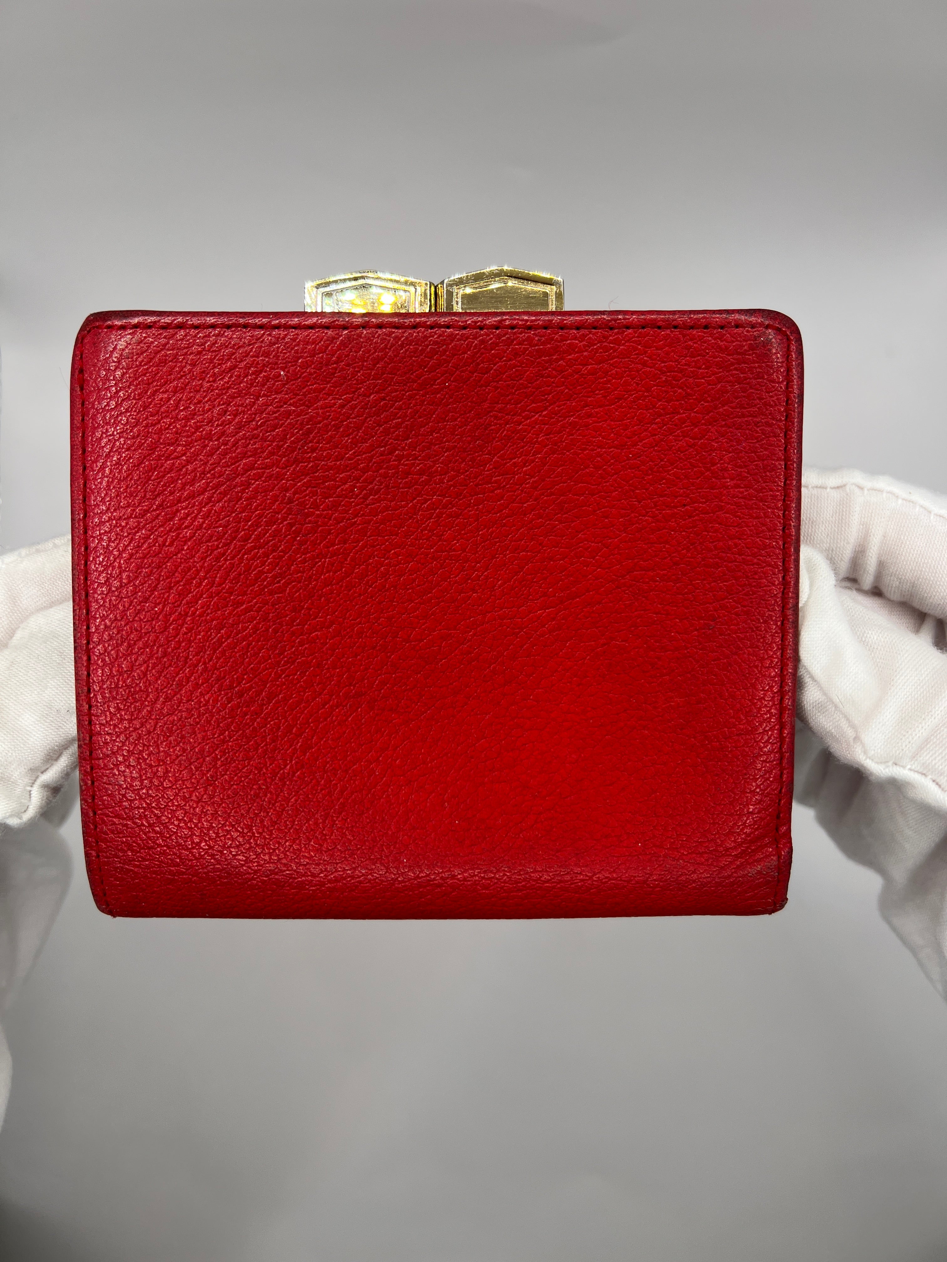 Vintage Yves Saint Laurent Red Leather Bifold Wallet