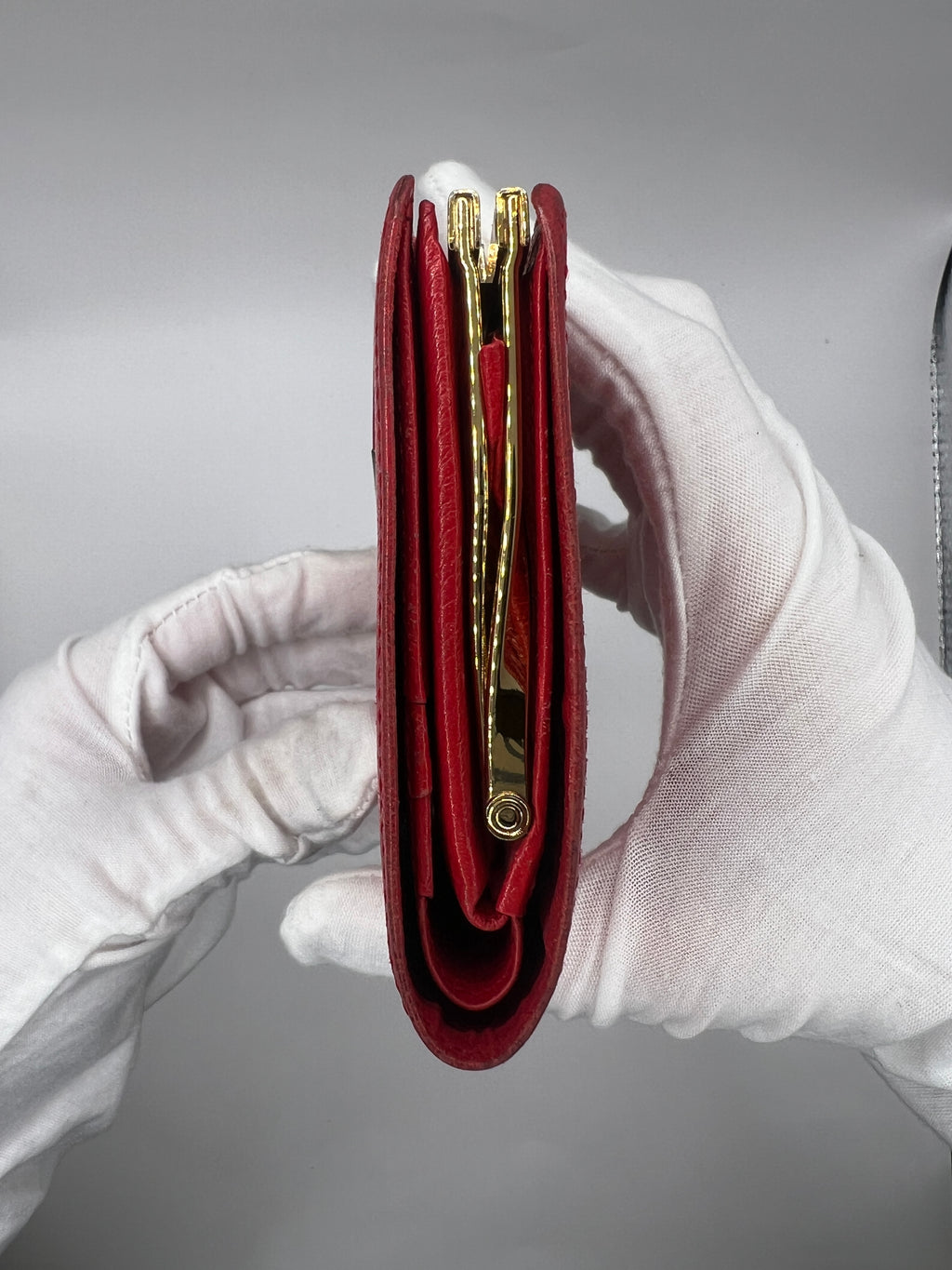 Vintage Yves Saint Laurent Red Leather Bifold Wallet