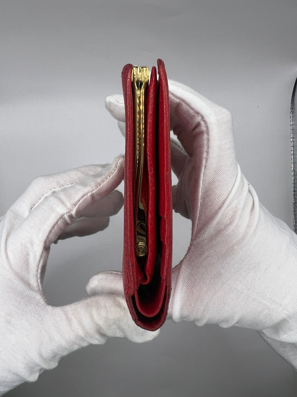 Vintage Yves Saint Laurent Red Leather Bifold Wallet