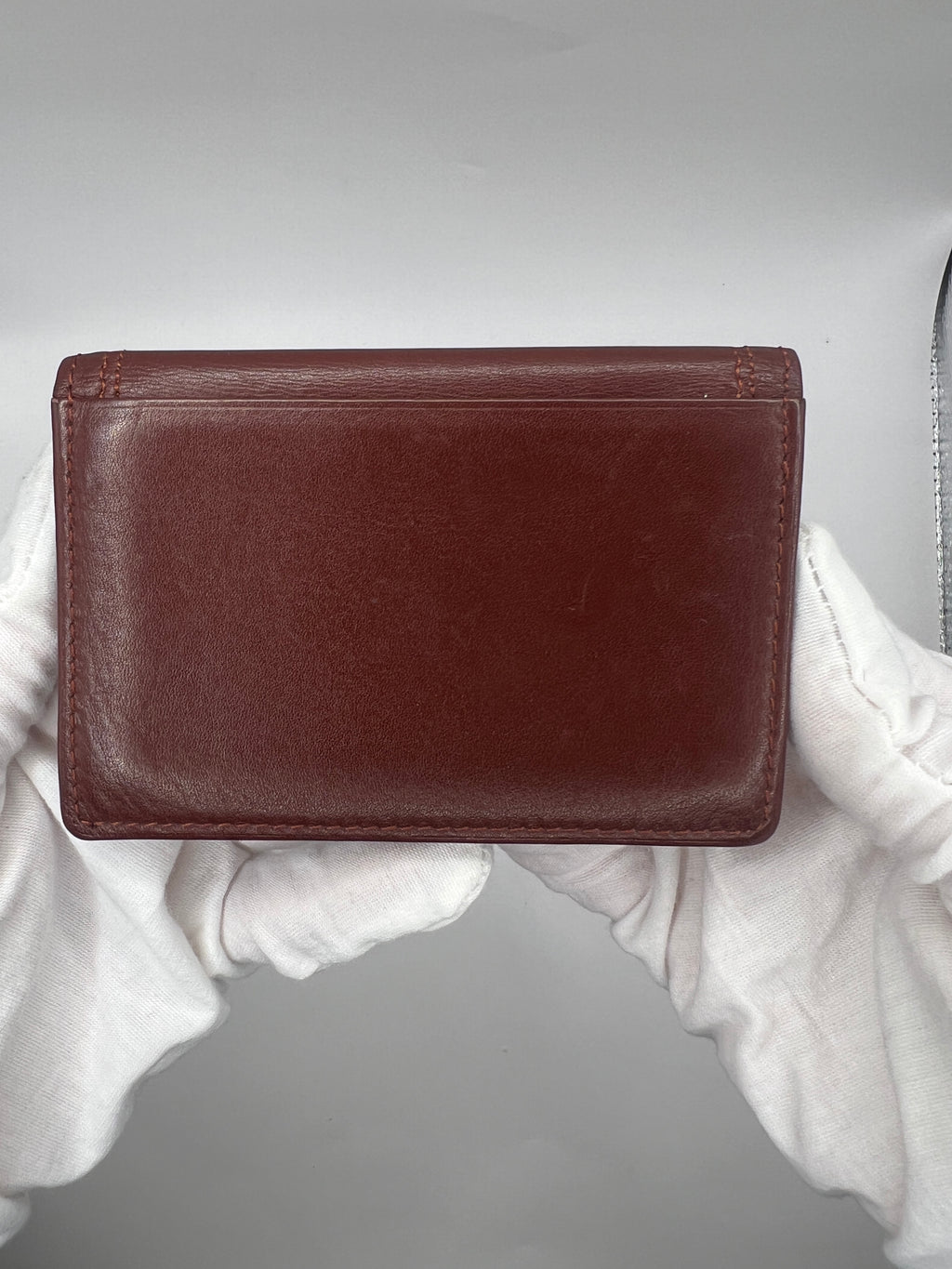 Vintage YSL Brown Leather Bifold Card Holder