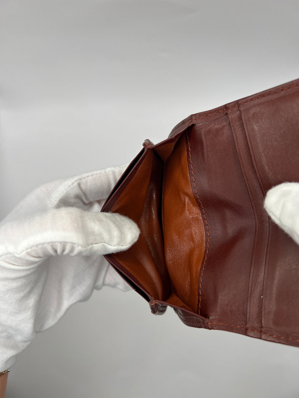 Vintage YSL Brown Leather Bifold Card Holder