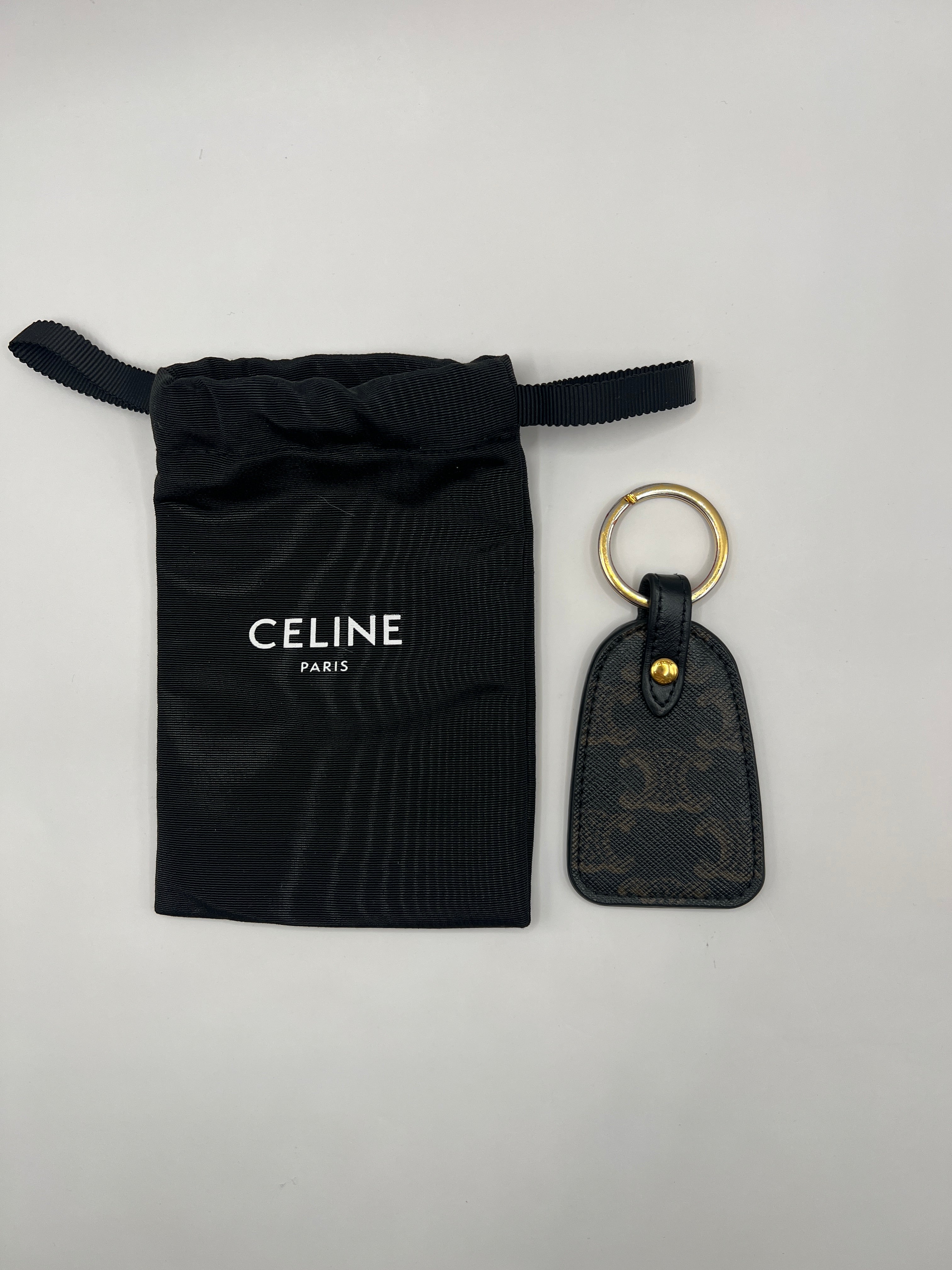 Celine Key Holder in Triomphe Canvas and Calfskin