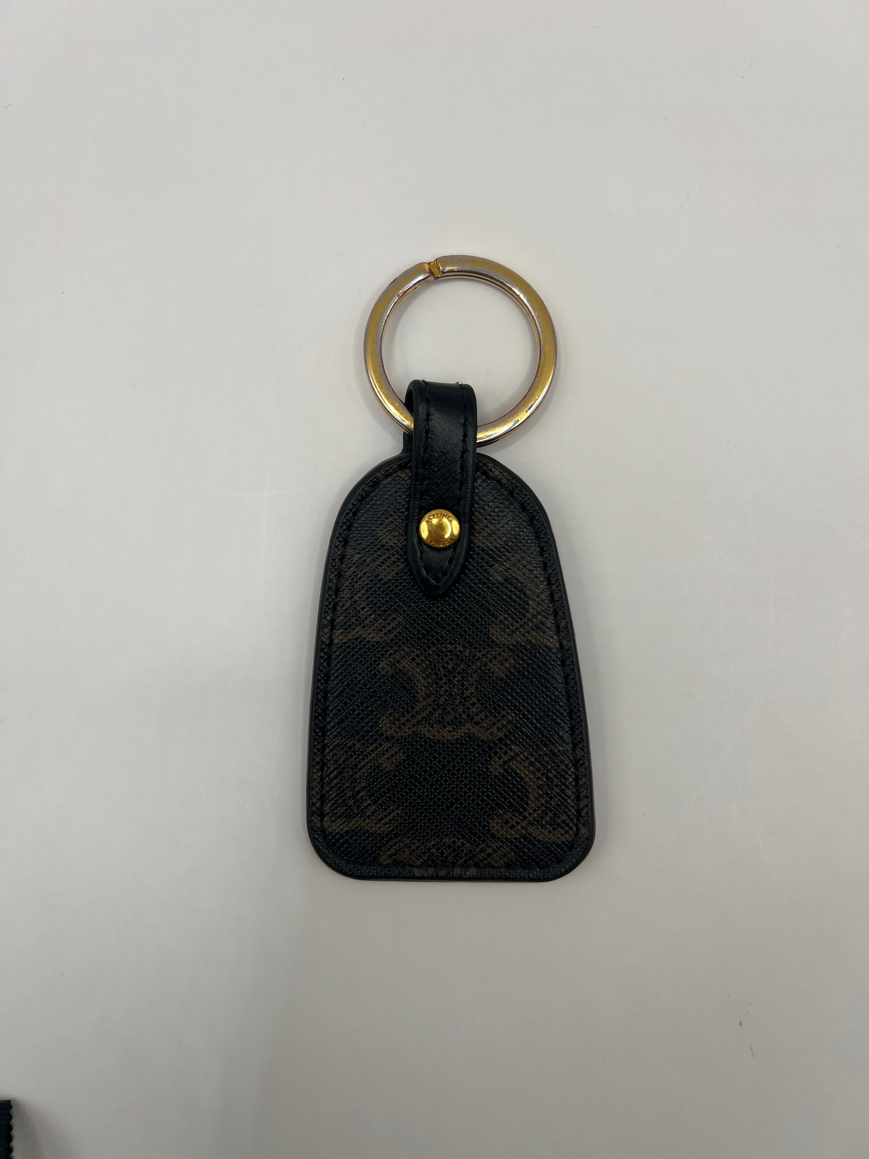 Celine Key Holder in Triomphe Canvas and Calfskin