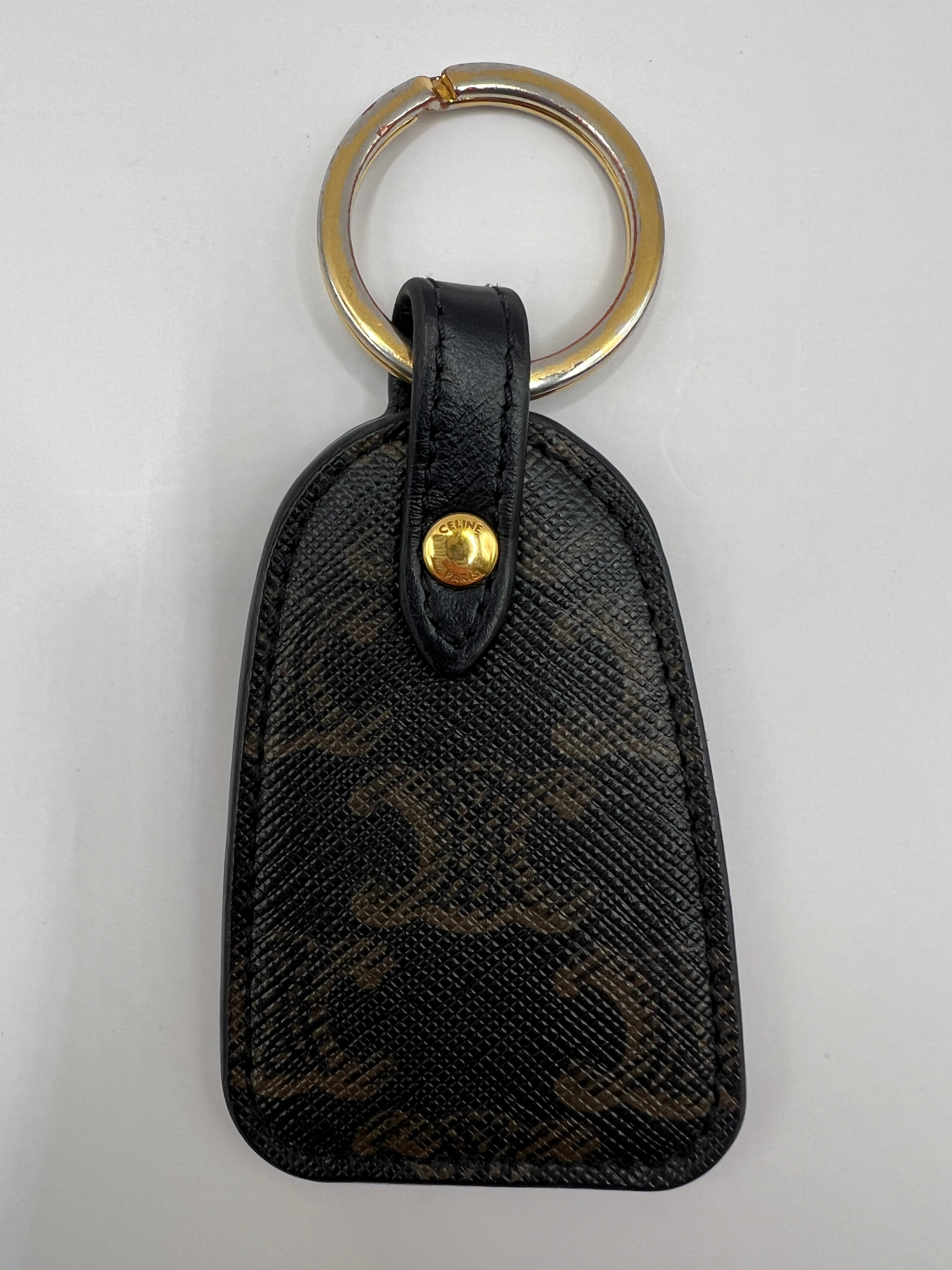 Celine Key Holder in Triomphe Canvas and Calfskin