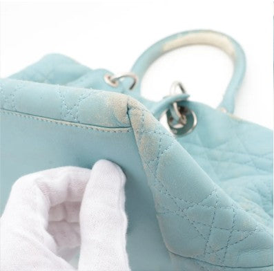 Christian Dior Lady Dior Tote – Powder Blue Cannage Leather