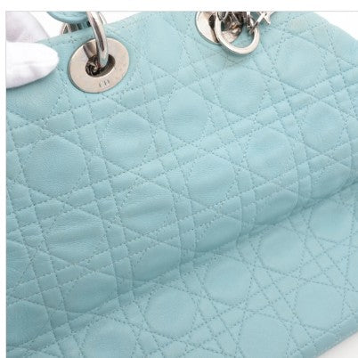 Christian Dior Lady Dior Tote – Powder Blue Cannage Leather
