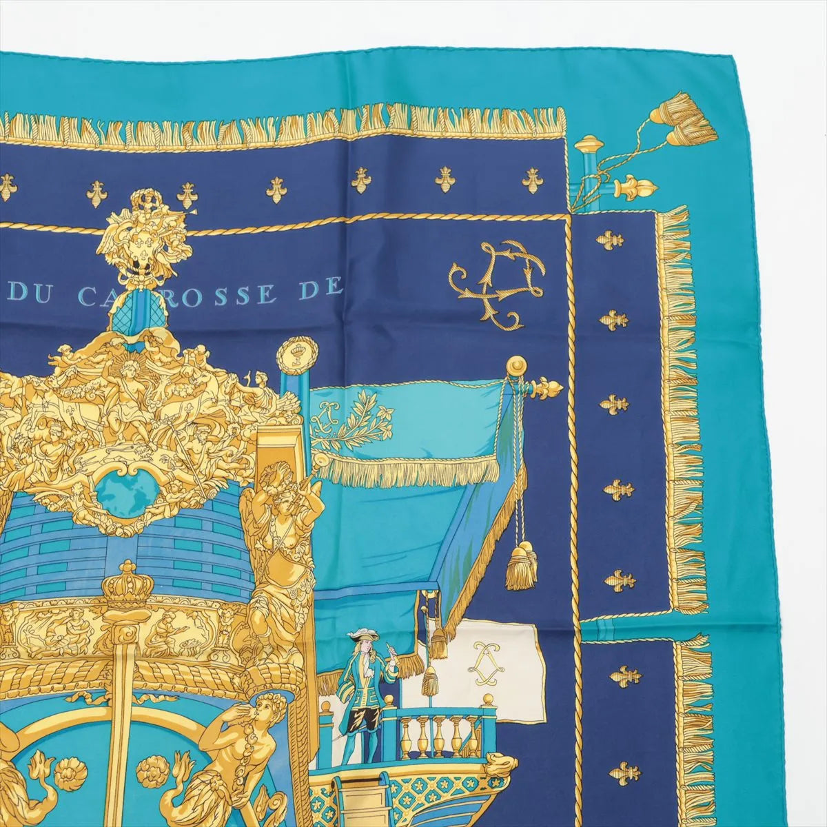 Hermès Silk Carré 90 — "La Galère La Réale" Made in France / 100% Silk
