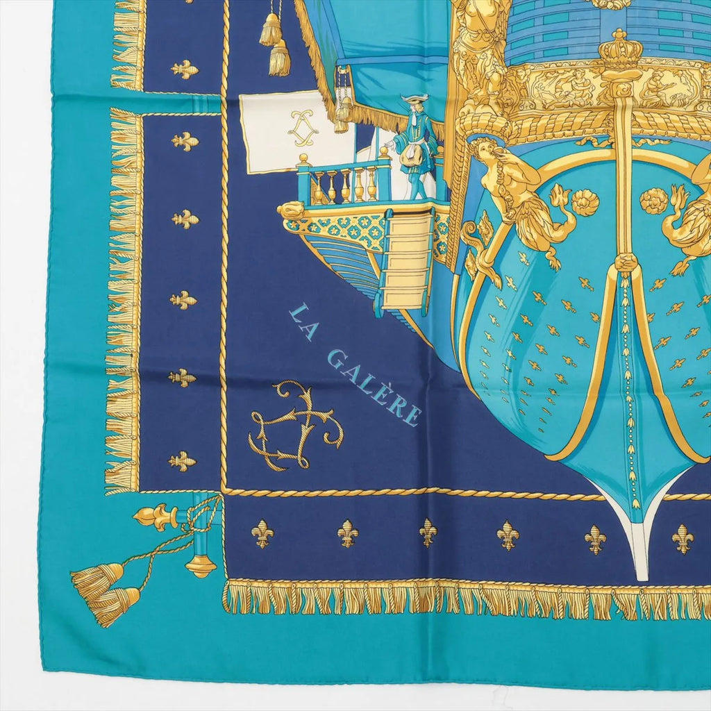 Hermès Silk Carré 90 — "La Galère La Réale" Made in France / 100% Silk