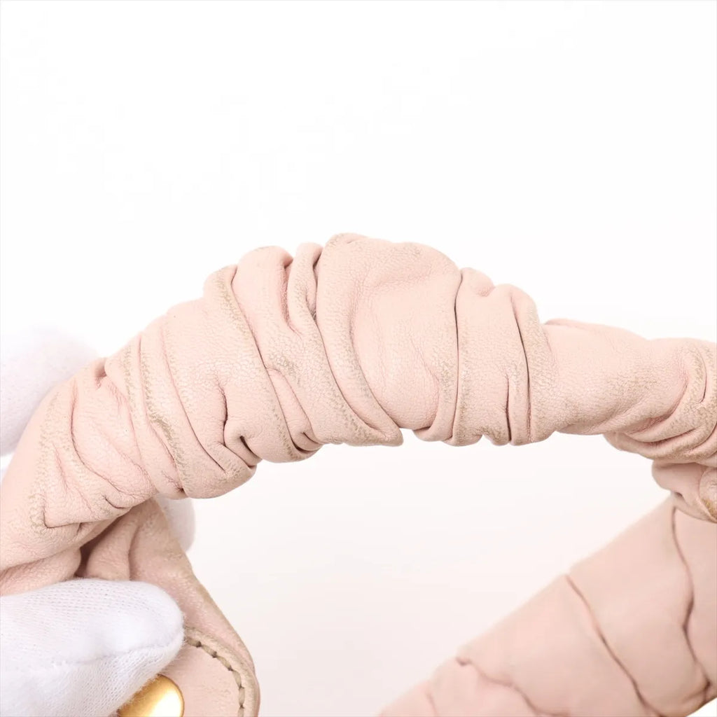 Miu Miu Matelassé Leather 2-Way Top Handle — Blush Pink