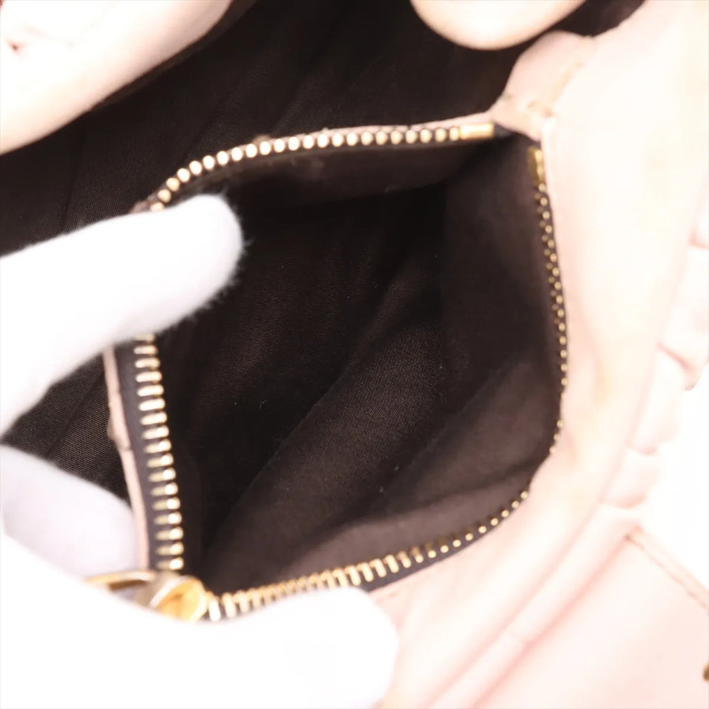 Miu Miu Matelassé Leather 2-Way Top Handle — Blush Pink