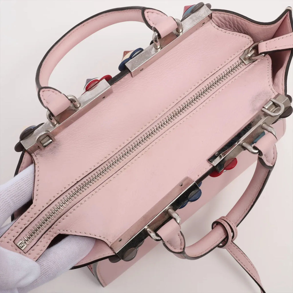 Fendi Petite Trois Jours 2Way Handbag — Pink, Flowerland Studs