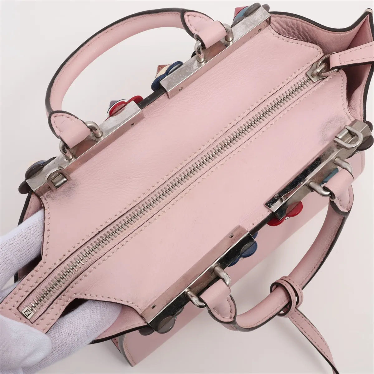 Fendi Petite Trois Jours 2Way Handbag — Pink, Flowerland Studs