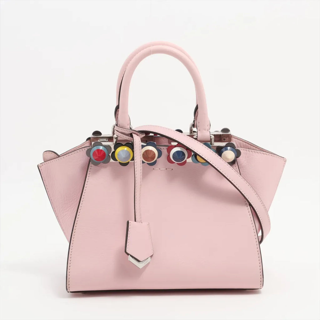 Fendi Petite Trois Jours 2Way Handbag — Pink, Flowerland Studs